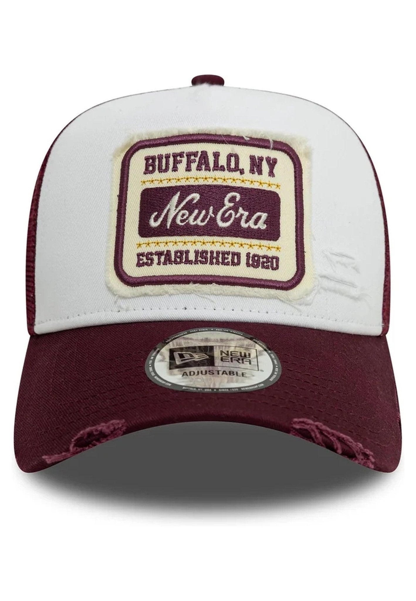 GORRA NEW ERA GRANATE NE PATCH DISTRESS TRUCKER NEWERA - AREA ZERO