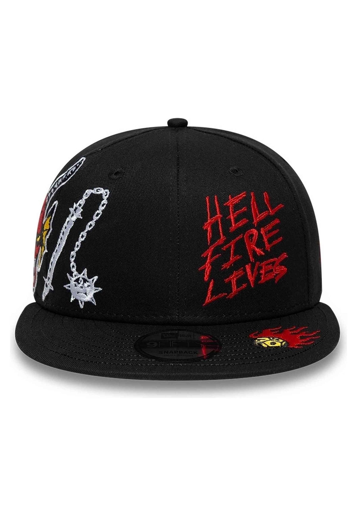 GORRA NEW ERA HELL FIRE LIVES STRANGER THINGS 10 YEARS NEGRA