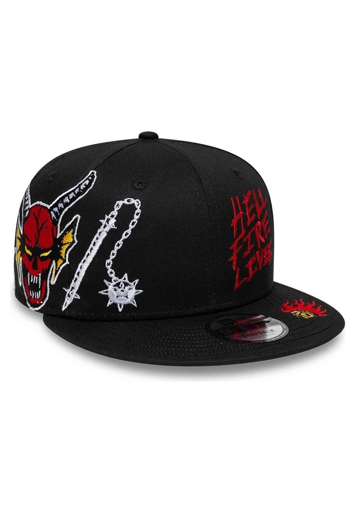 GORRA NEW ERA HELL FIRE LIVES STRANGER THINGS 10 YEARS NEGRA