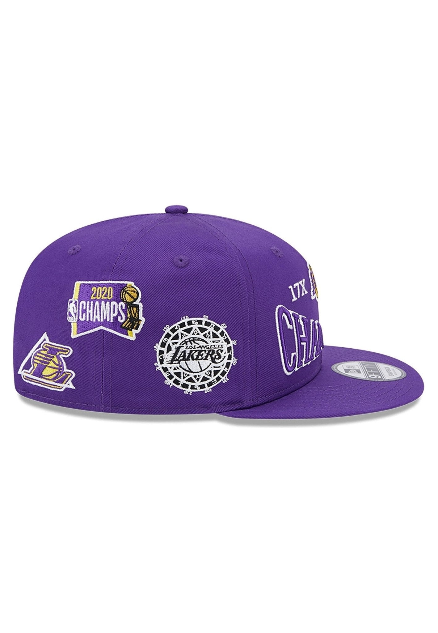 GORRA NEW ERA MORADA LAKERS CHAMPIONS PATCH 9FIFTY LOSLAK - AREA ZERO