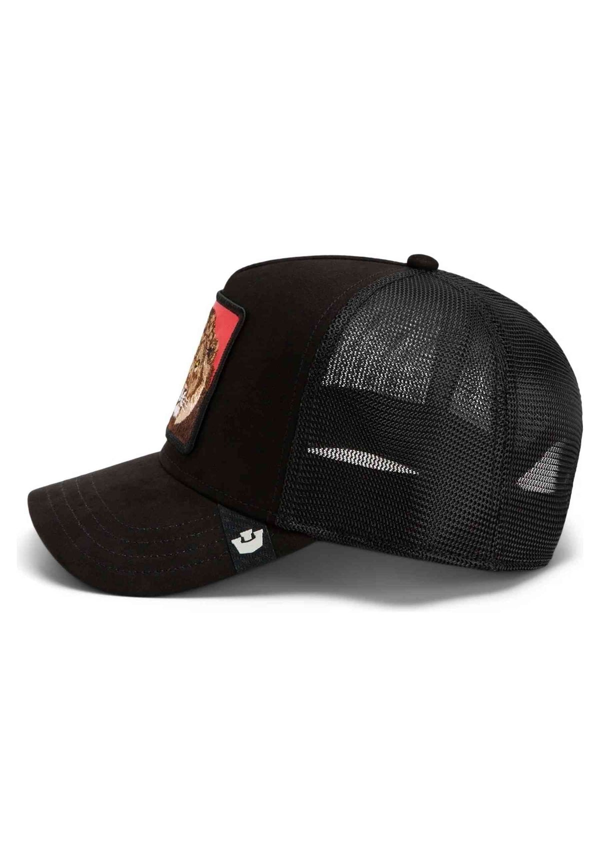 GORRA GOORIN BROS NEGRA LEON SUEDE LEONE ROSSO TRUCKER CAP