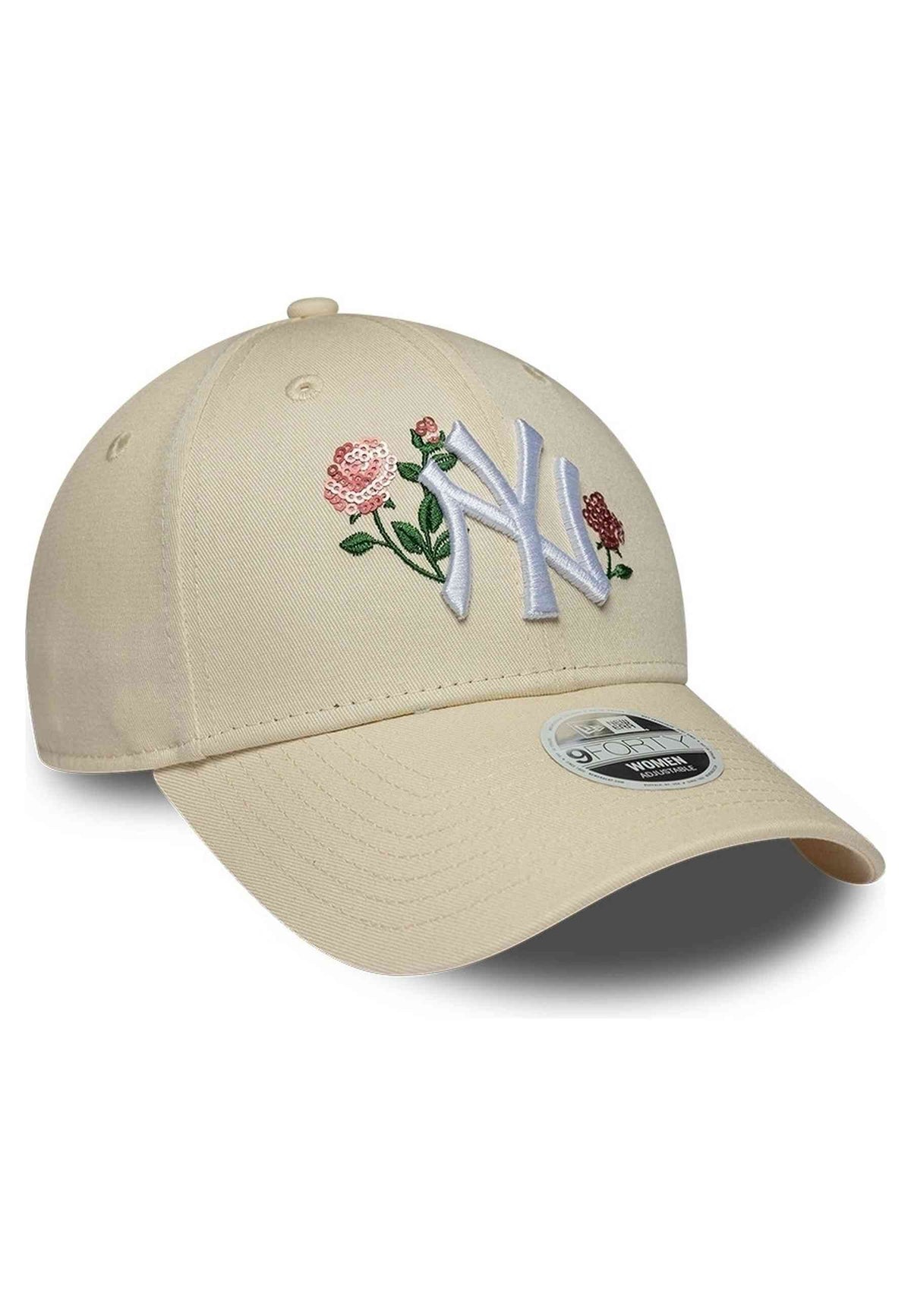 GORRA NEW ERA NEW YORK YANKEES 9FORTY WMNS ROSE SEQUIN CRUDA