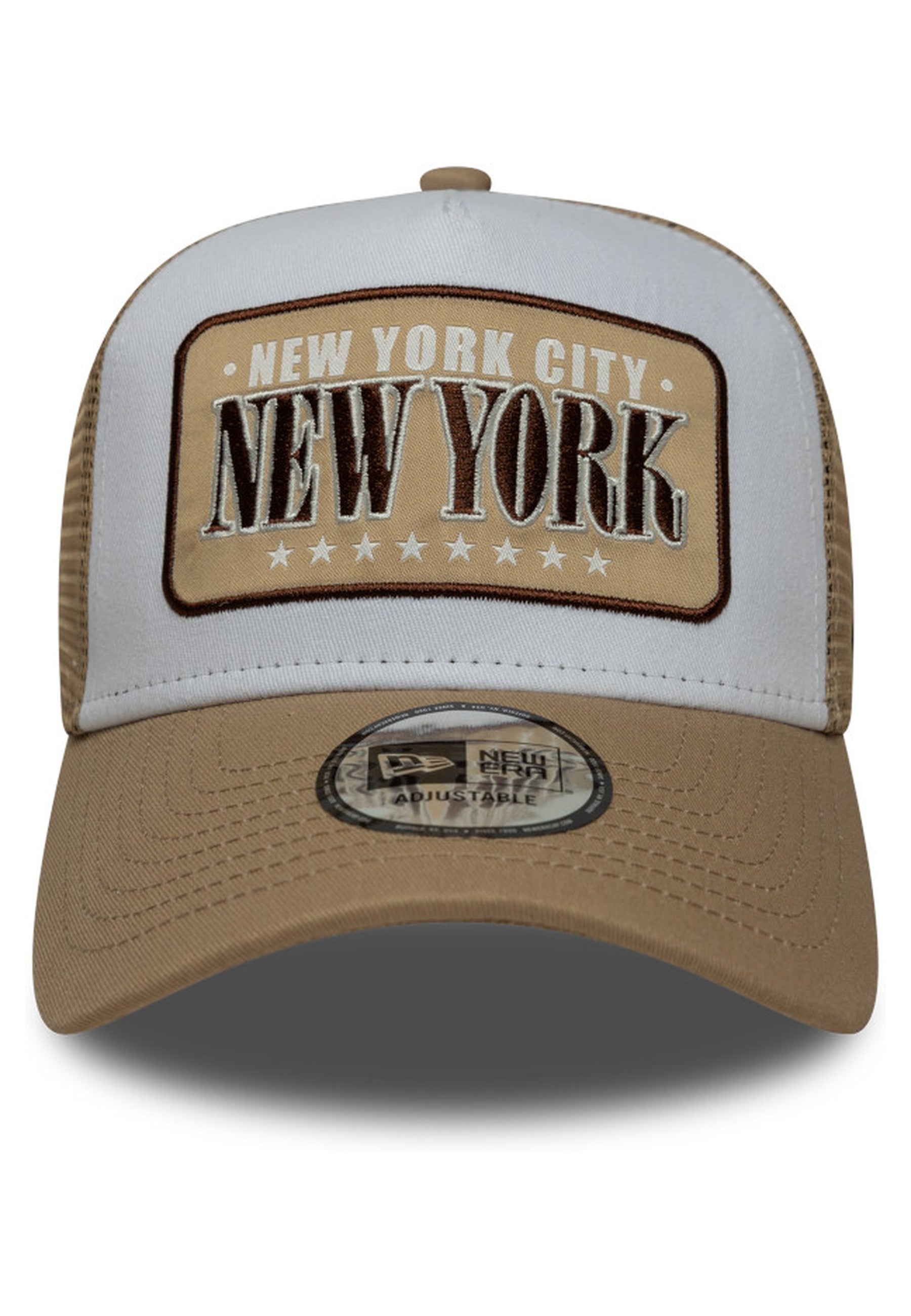 GORRA NEW ERA TOSTADA NEWYORK LOCATION PATCH TRUCKER NEWERA