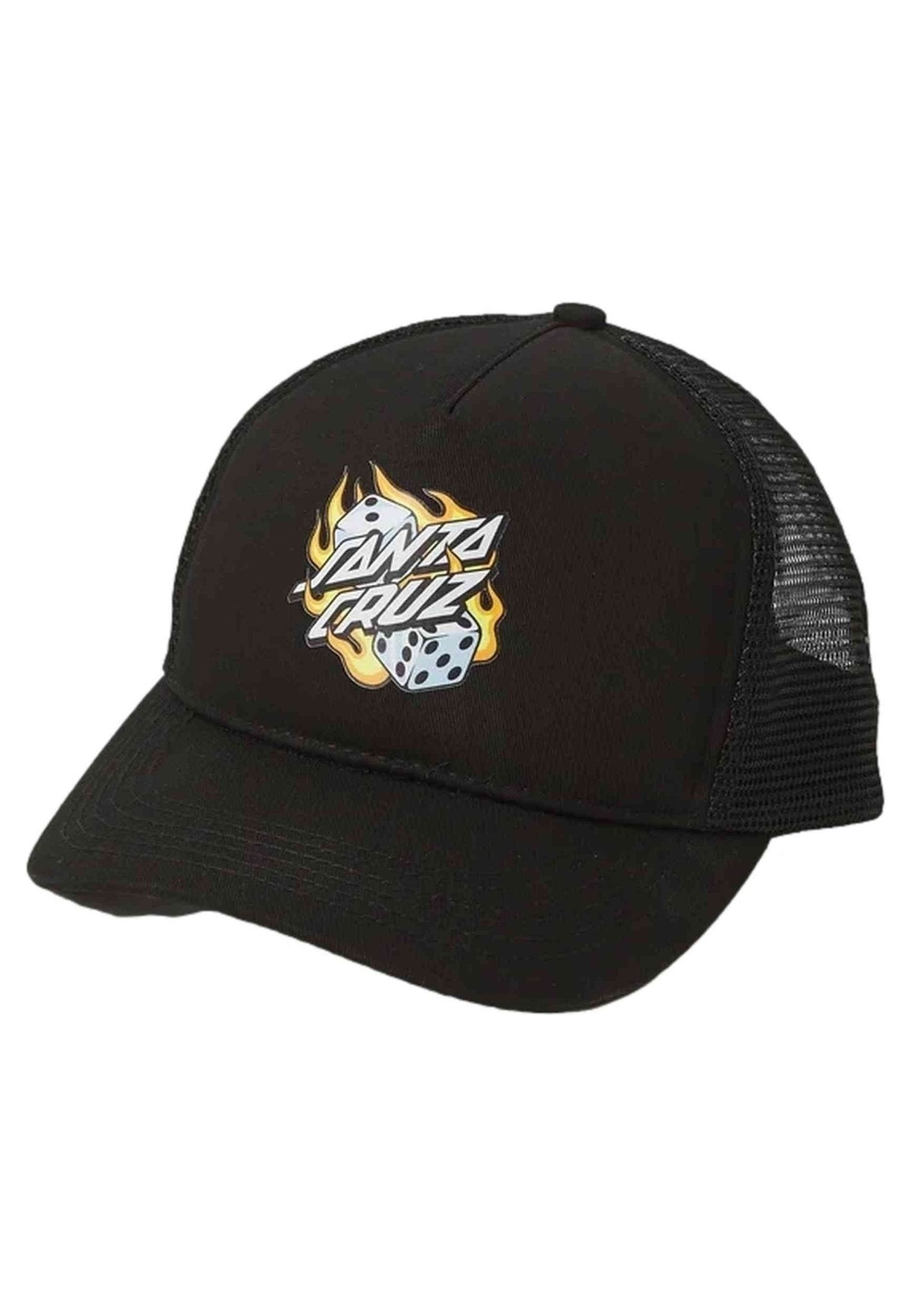 GORRA SANTA CRUZ NEGRA FLAMING DICE DOT MESH CAP - AREA ZERO