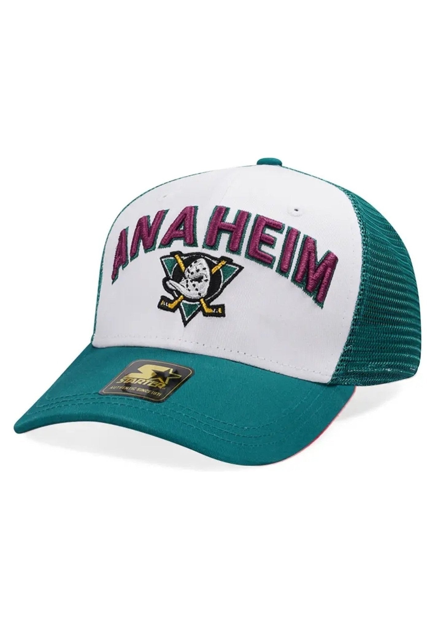 GORRA STARTER VERDE ANAHEIM DUCKS PENALTY TRUCKER CAP - AREA ZERO