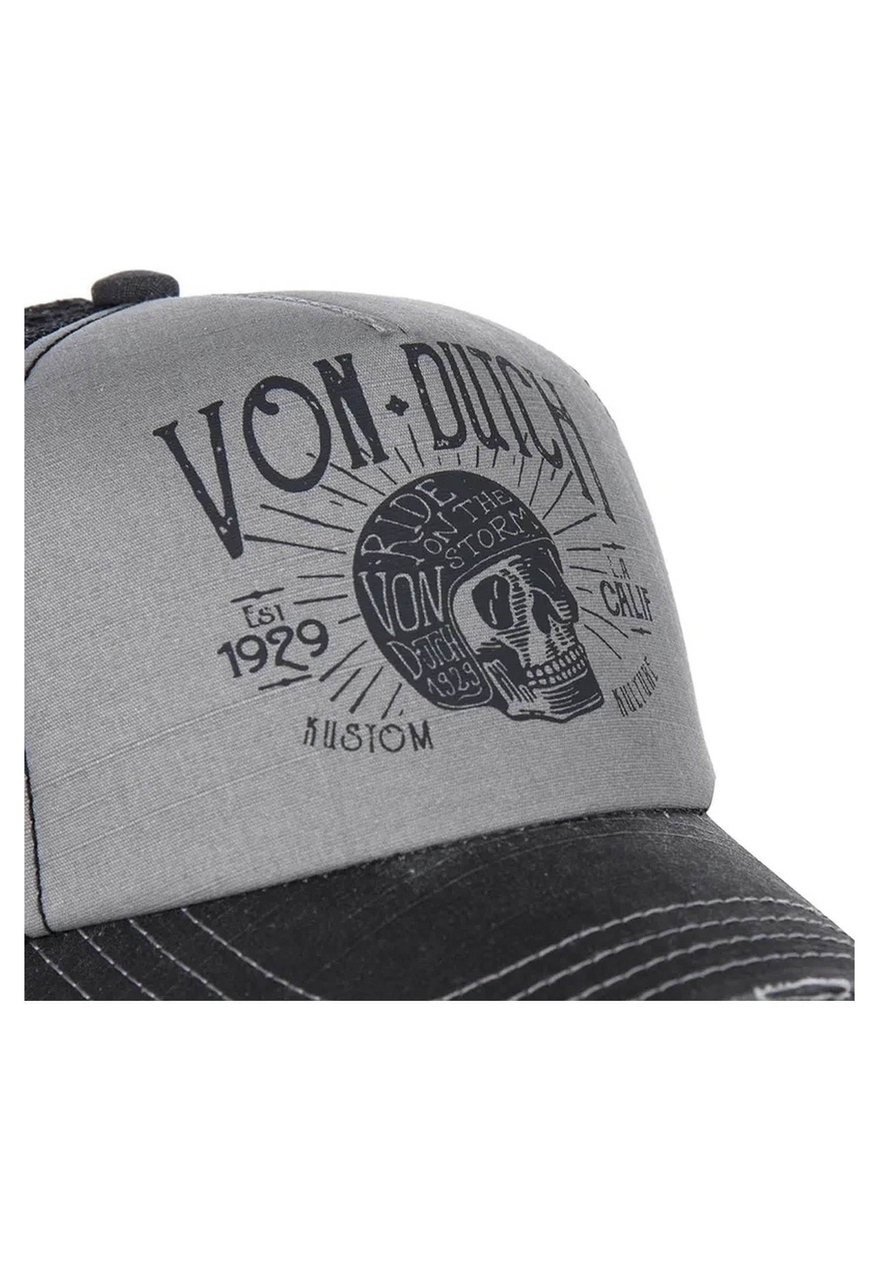 GORRA VON DUTCH GRIS TRUCKER SKULL LOGO
