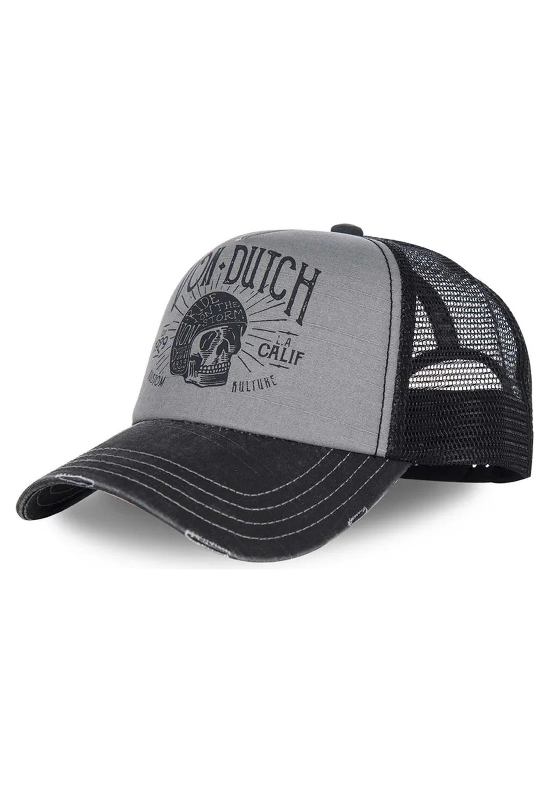 GORRA VON DUTCH GRIS TRUCKER SKULL LOGO