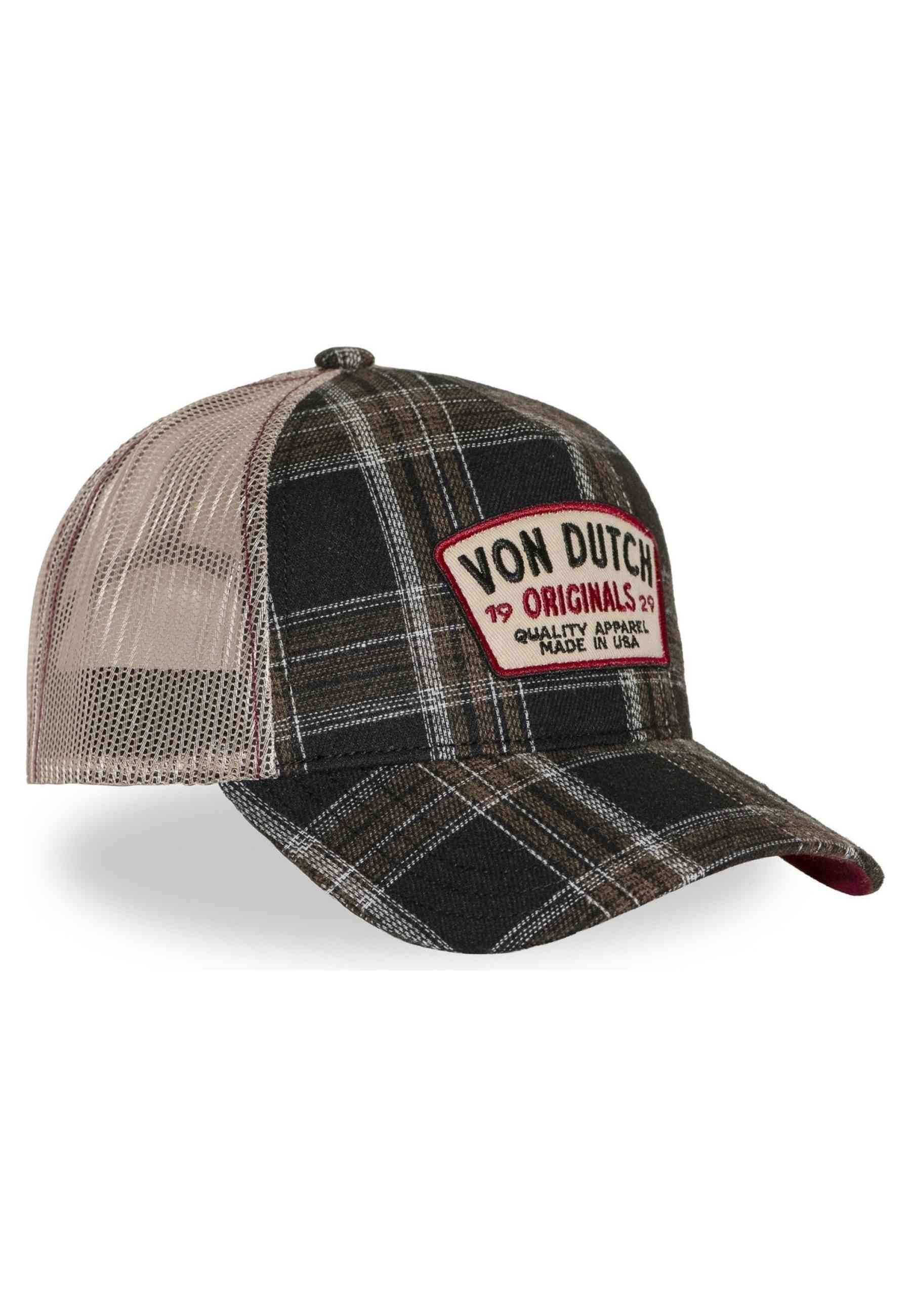 GORRA VON DUTCH NEGRA CUADROS CAR 10 TRUCKER CAP