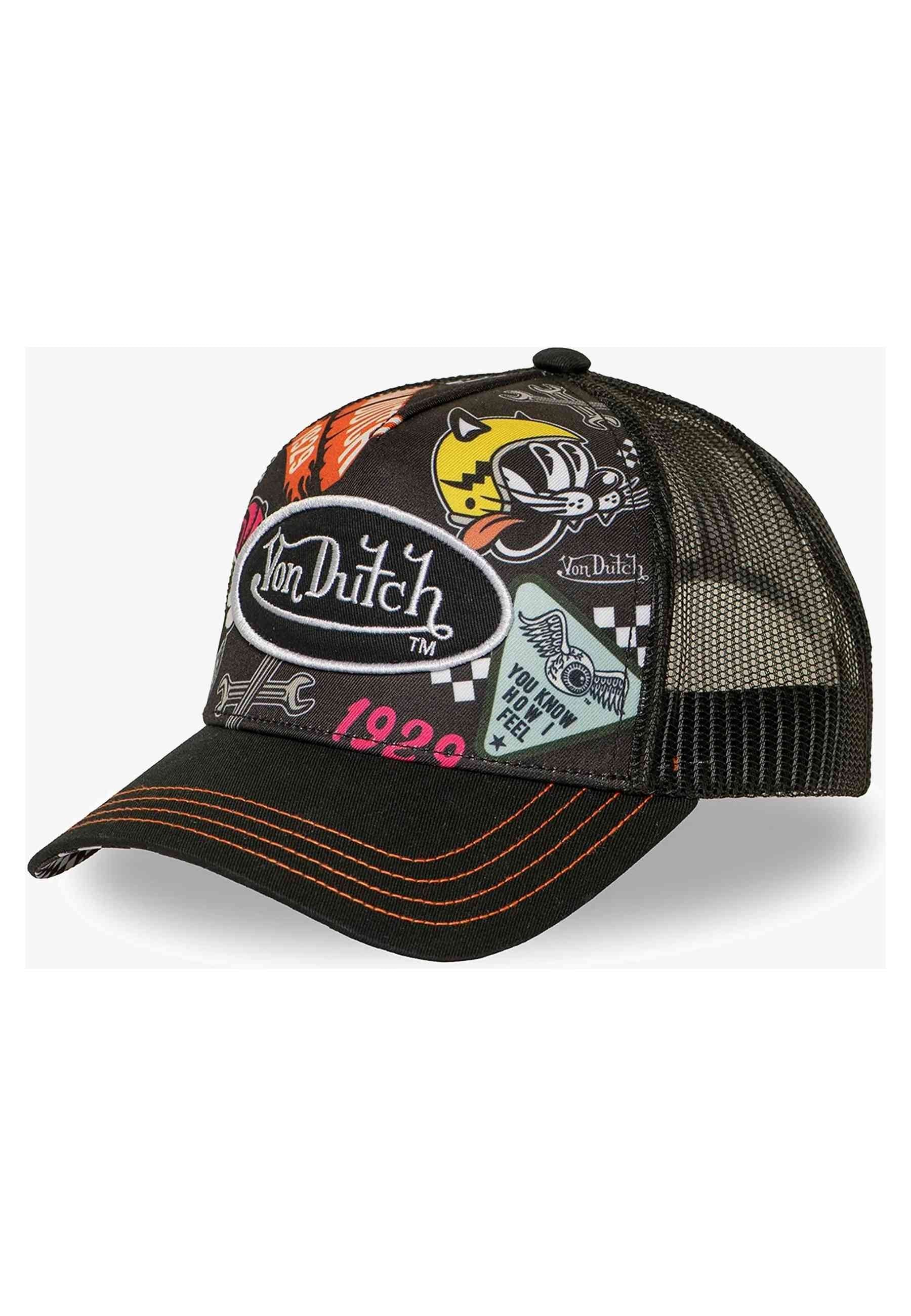GORRA VON DUTCH NEGRA SUBLIMATED ALL OVER PRINT MECANIC TRUCKER CAP