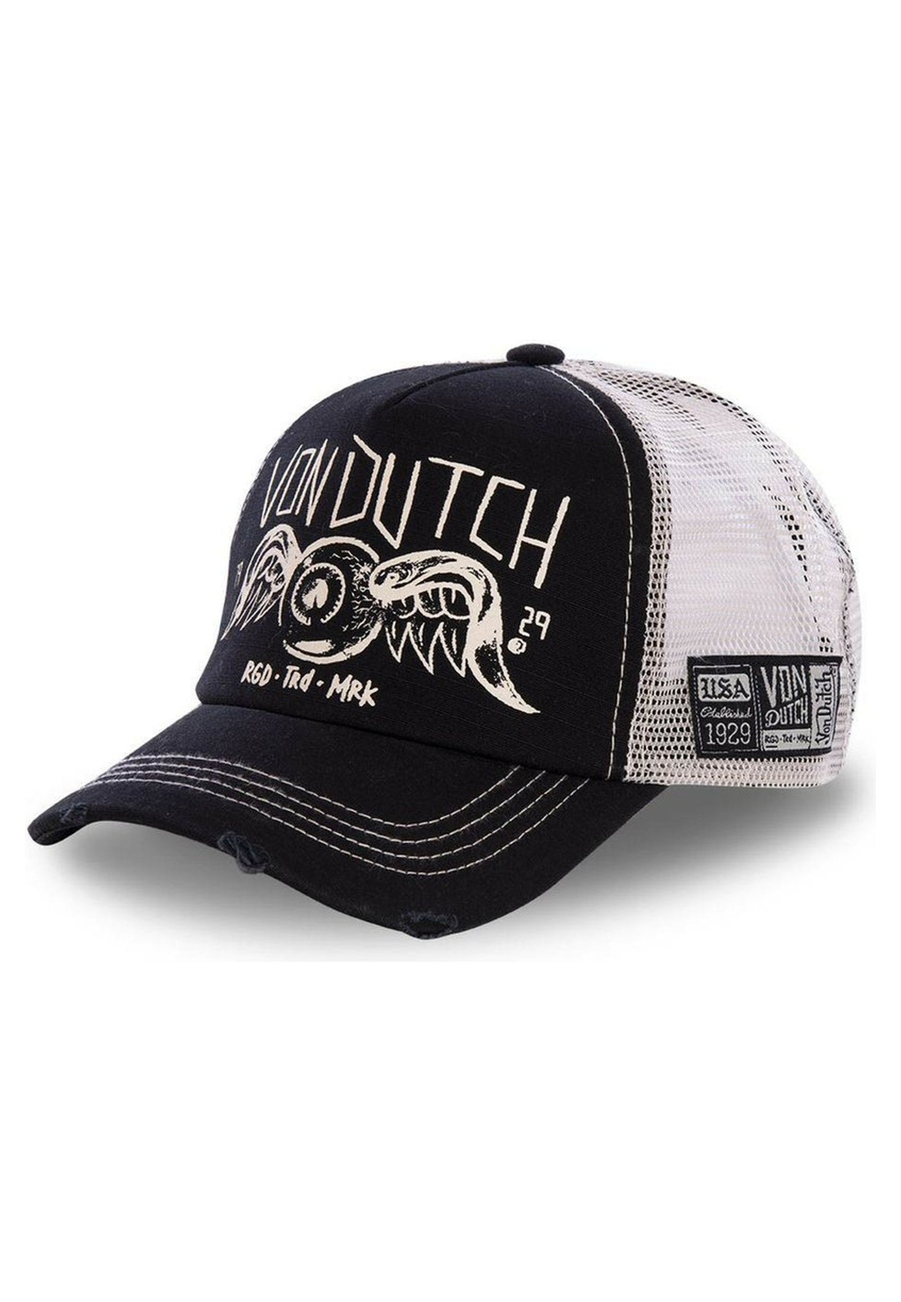 GORRA VON DUTCH NEGRA TRUCKER LOGO BORDADO FRENTE VISERA CURVA