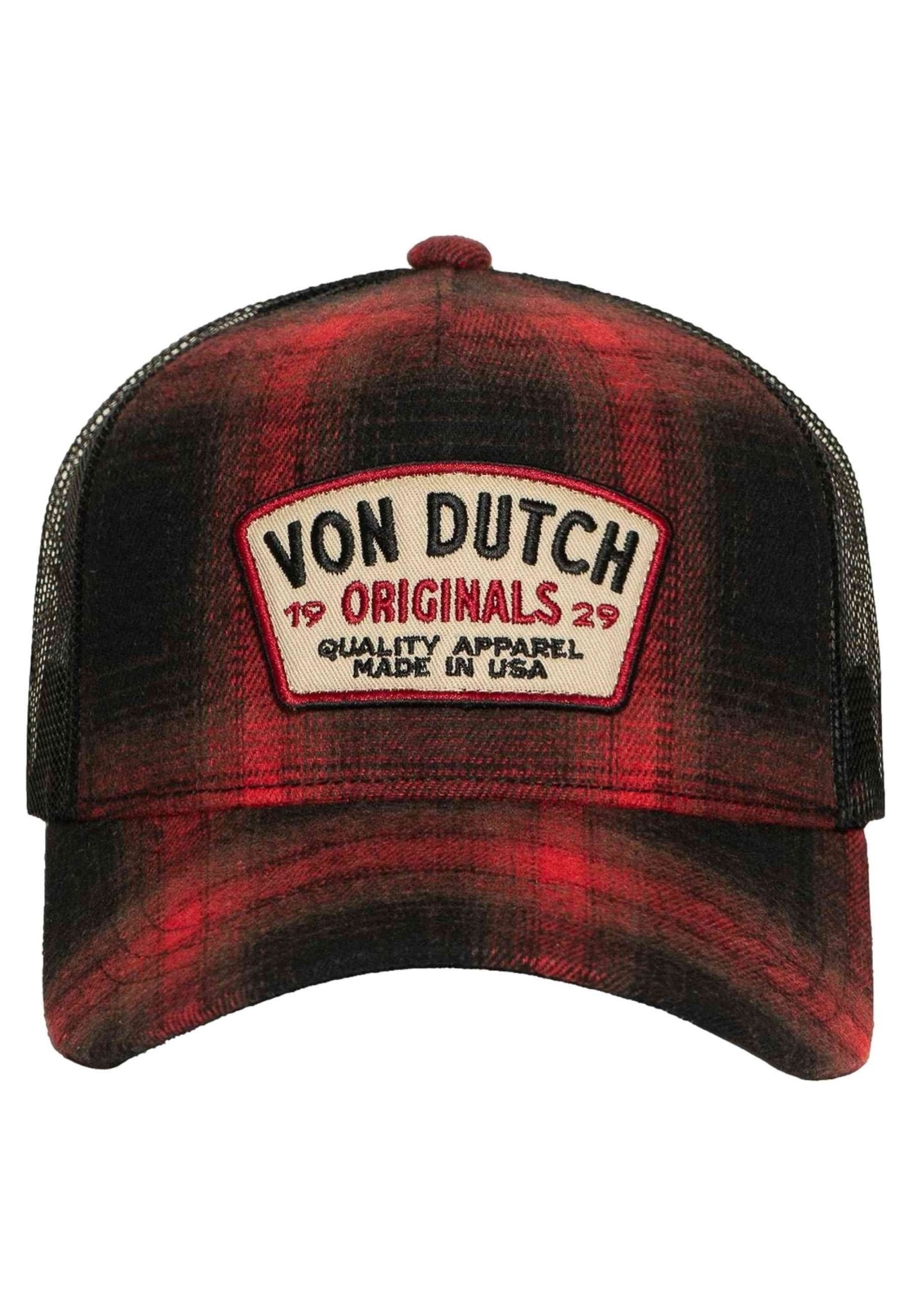 GORRA VON DUTCH ROJA CUADROS CAR 05 TRUCKER CAP - AREA ZERO