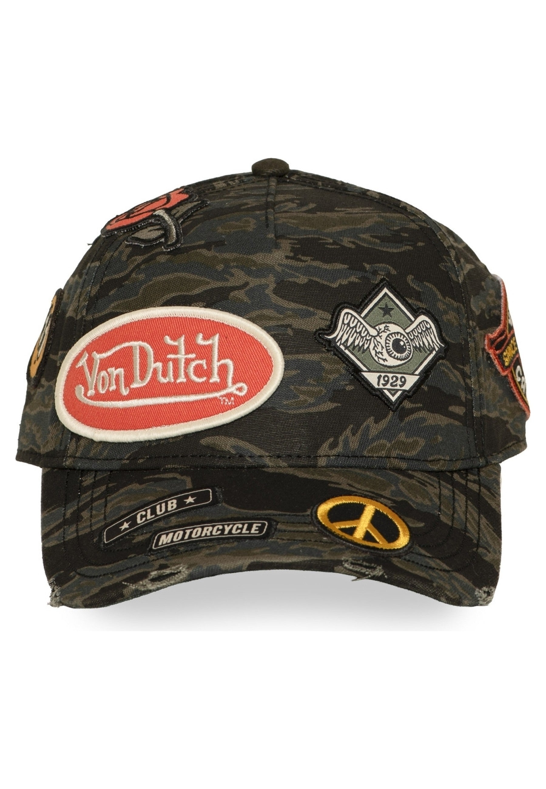 GORRA VON DUTCH VERDE CAMO01 FULL PATCHES DISTRESSED CAP