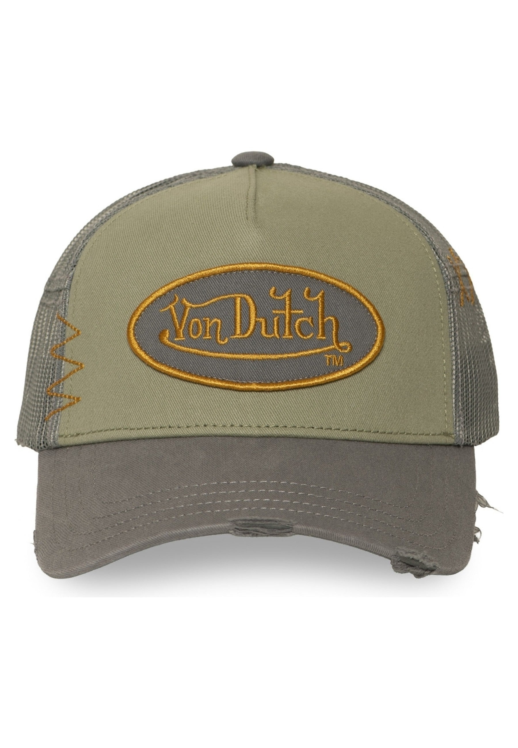 GORRA VON DUTCH VERDE DISTRESSED USED15 TRUCKER CAP