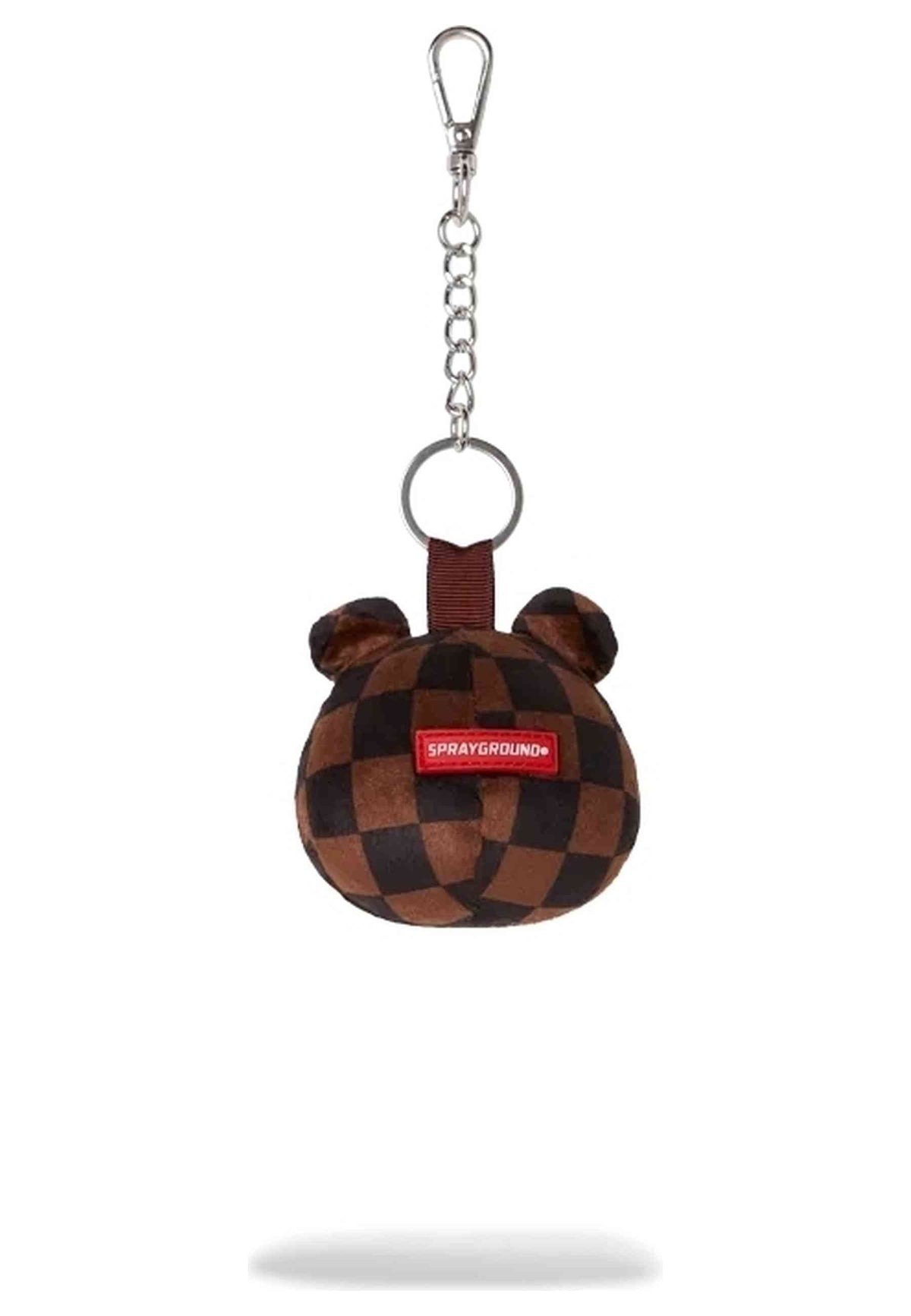 LLAVERO SPRAYGROUND MARRON CHECKER BEAR HEAD KEYCHAIN
