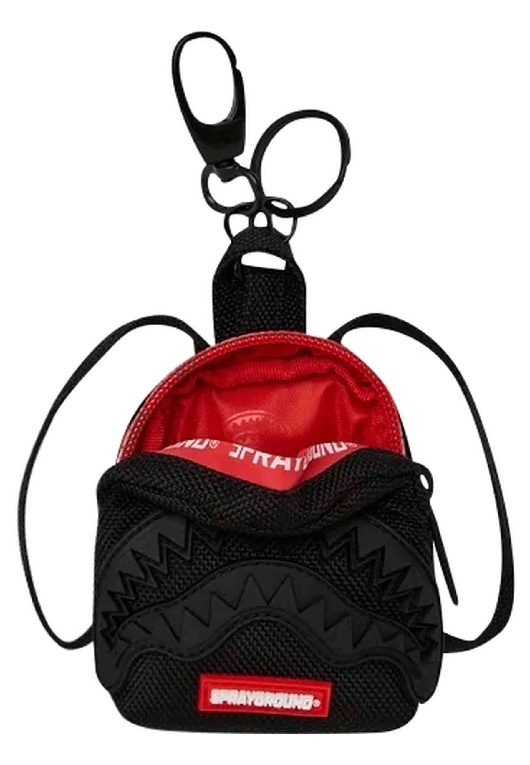 LLAVERO SPRAYGROUND NEGRO PRINTED ZIPPER SHARK KEYCHAIN