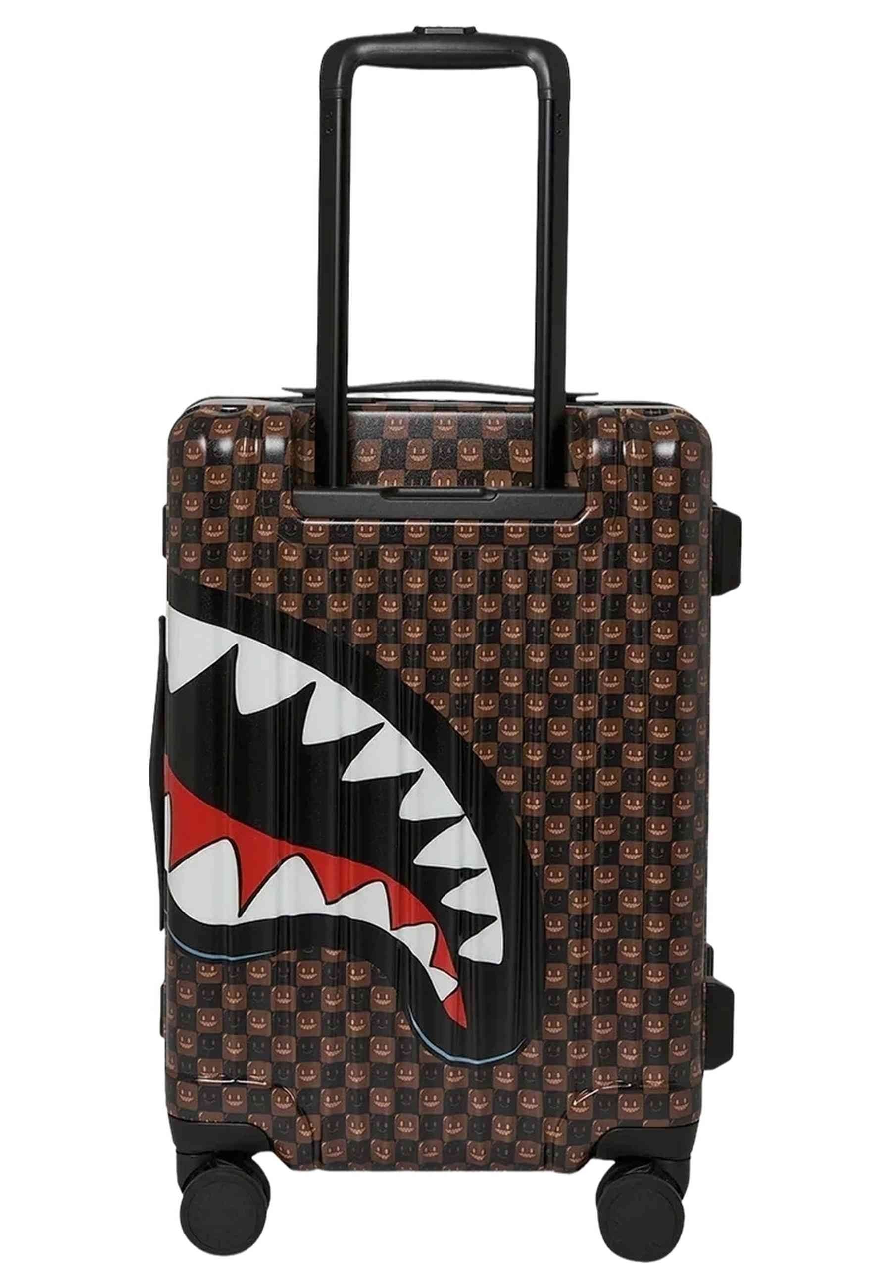 MALETA SPRAYGROUND MARRON SHARKS IN PARIS WTF BUBBLE BROWN CHECK CARRY-ON LUGGAG