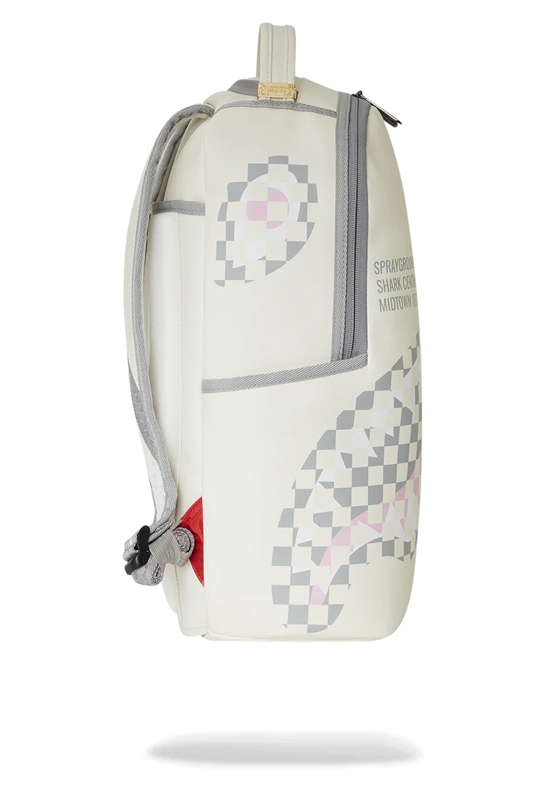MOCHILA SPRAYGROUND BLANCA CREAM CHECK SHARK CENTRAL BACKPACK