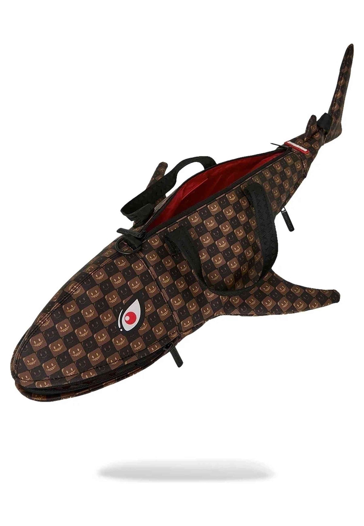 MOCHILA SPRAYGROUND MARRON SHARK IN PARIS WTF BUBBLE BROWN CHECK SHARK DUFFLE