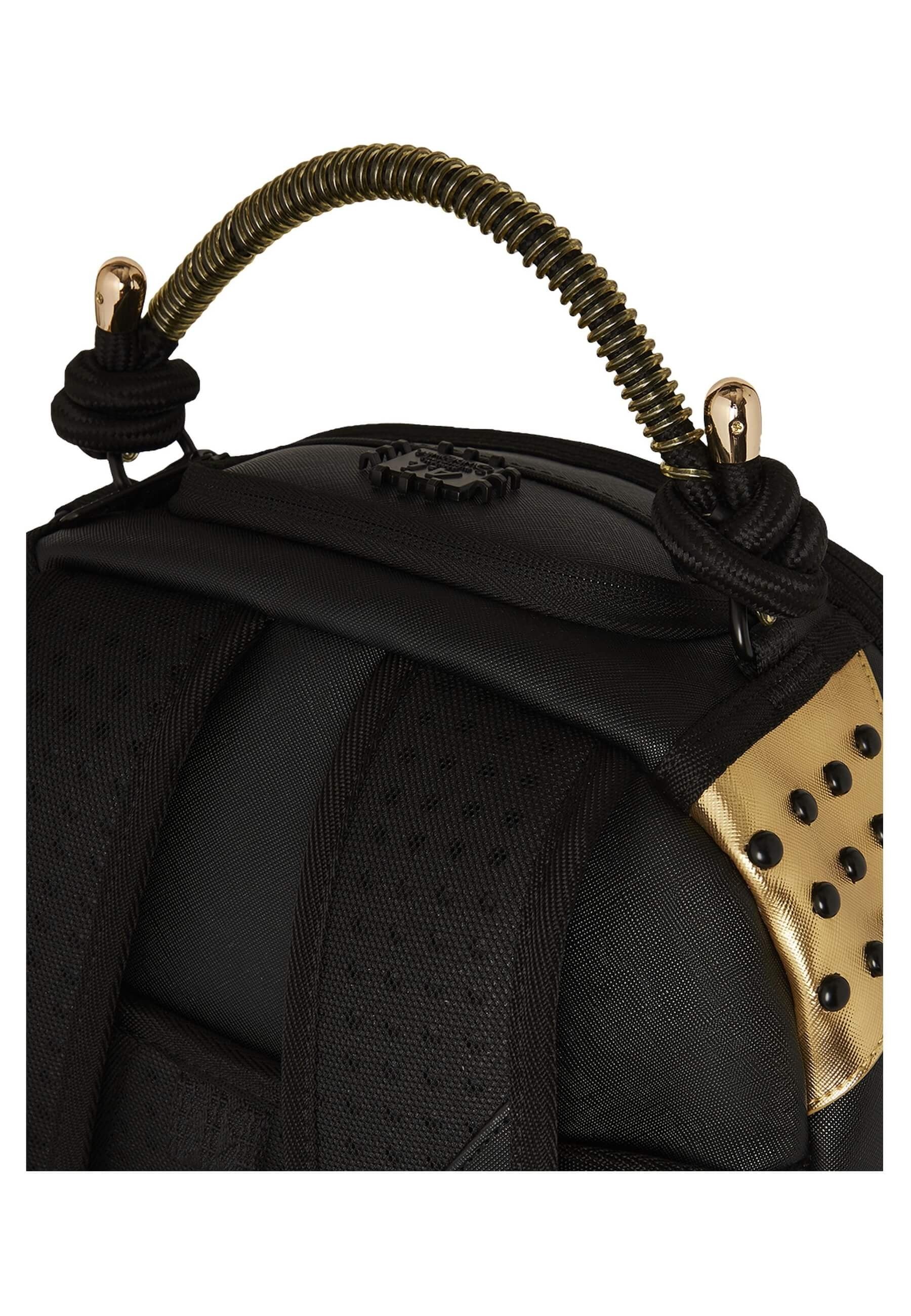 MOCHILA SPRAYGROUND NEGRA AI WONDERLAND GOLD AND BLACK BACKPACK