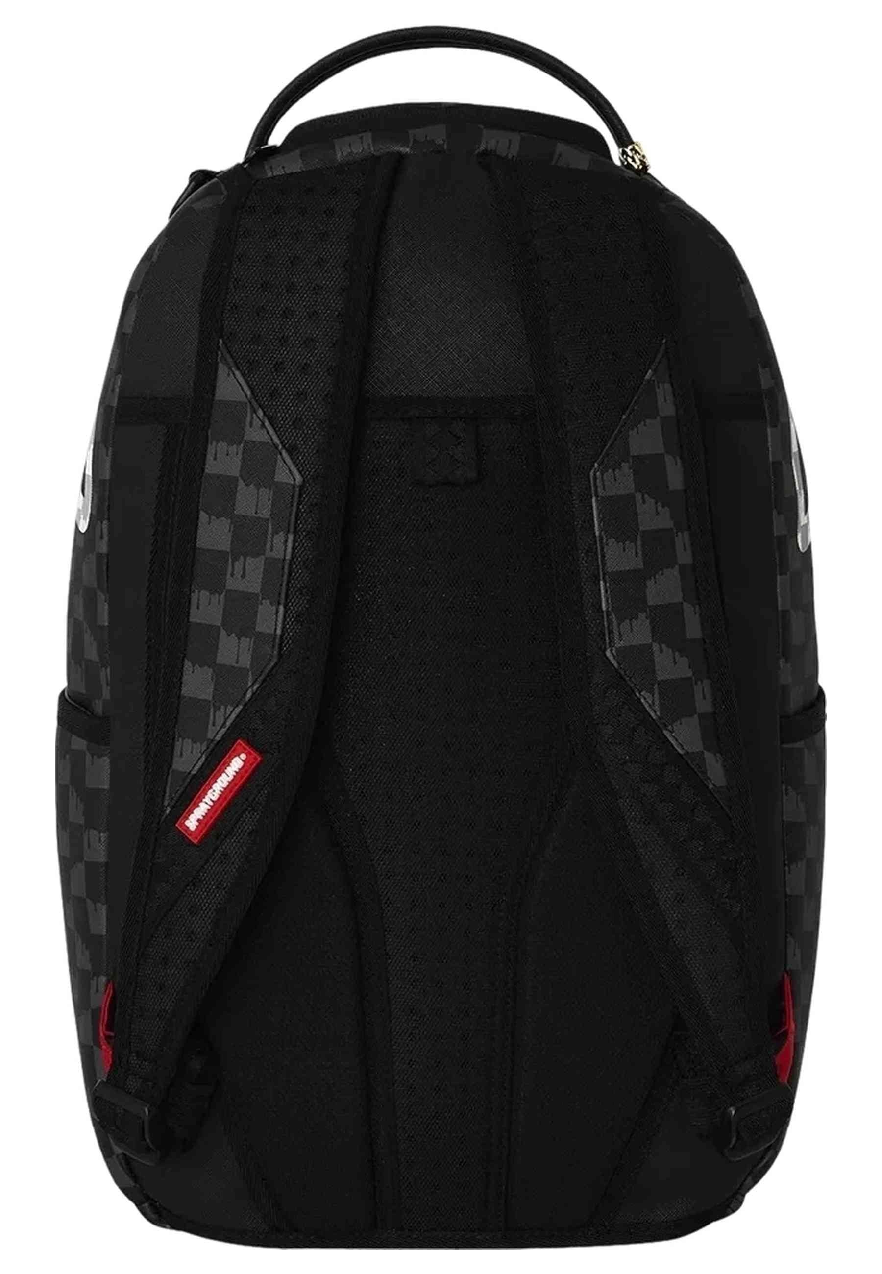 MOCHILA SPRAYGROUND NEGRA BLACK & WHITE DRIP CHECK CHARK BACKPACK