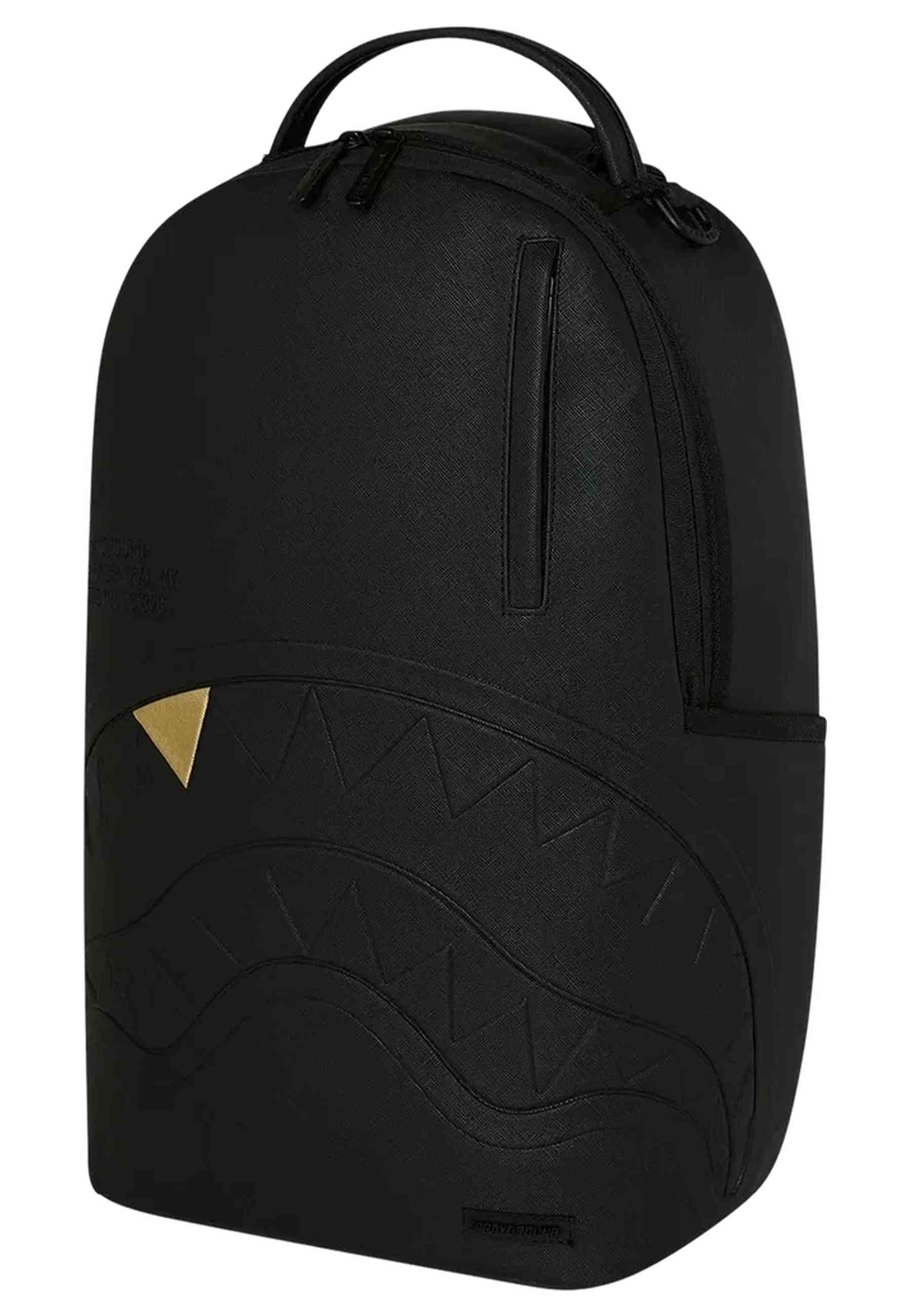 MOCHILA SPRAYGROUND NEGRA BLACKED OUT EMBOSSED GOLD TOOTH BACKPACK