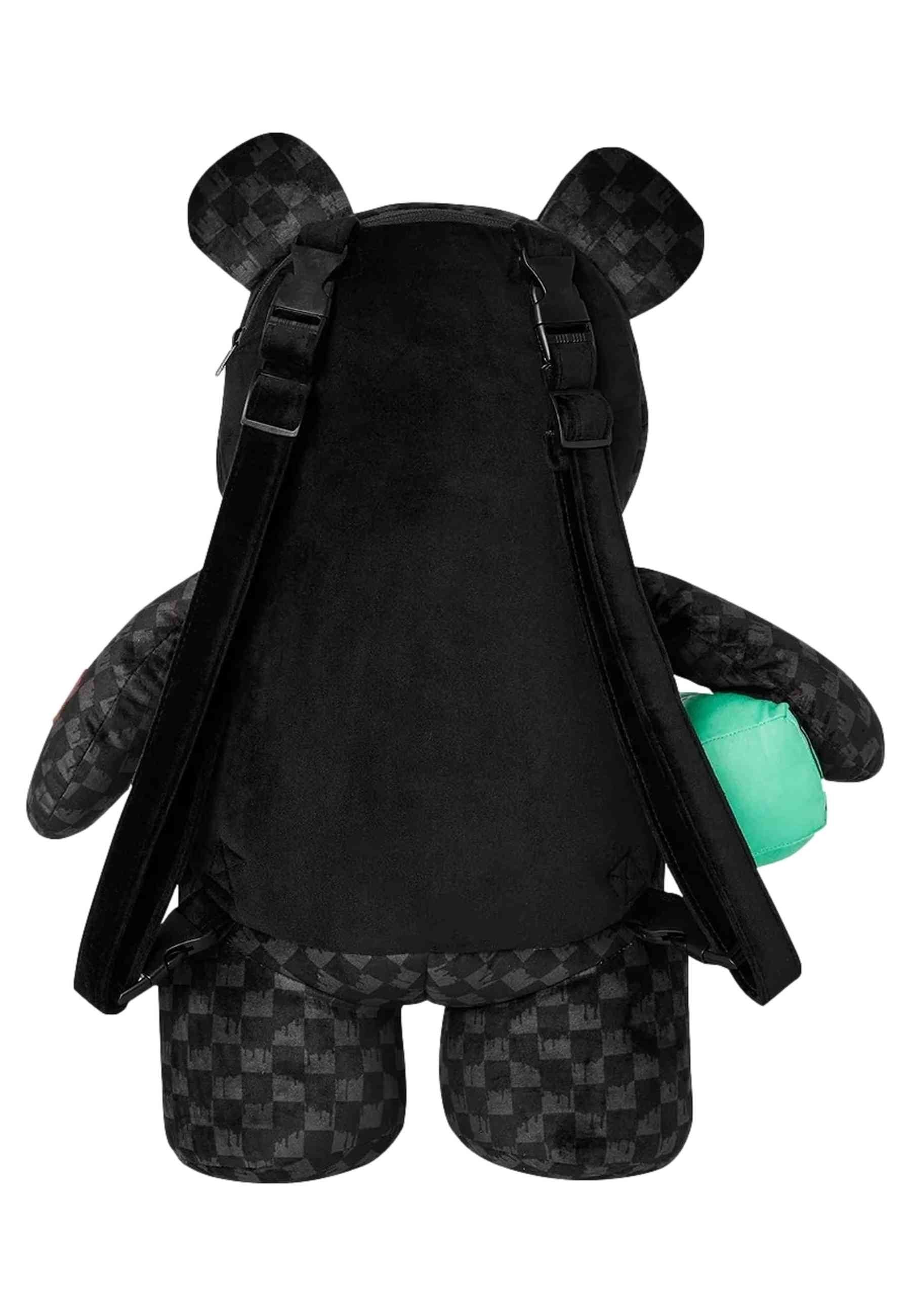 MOCHILA SPRAYGROUND NEGRA DRIPPING SHARKS IN PARIS MONEYBEAR TEDDY BEAR