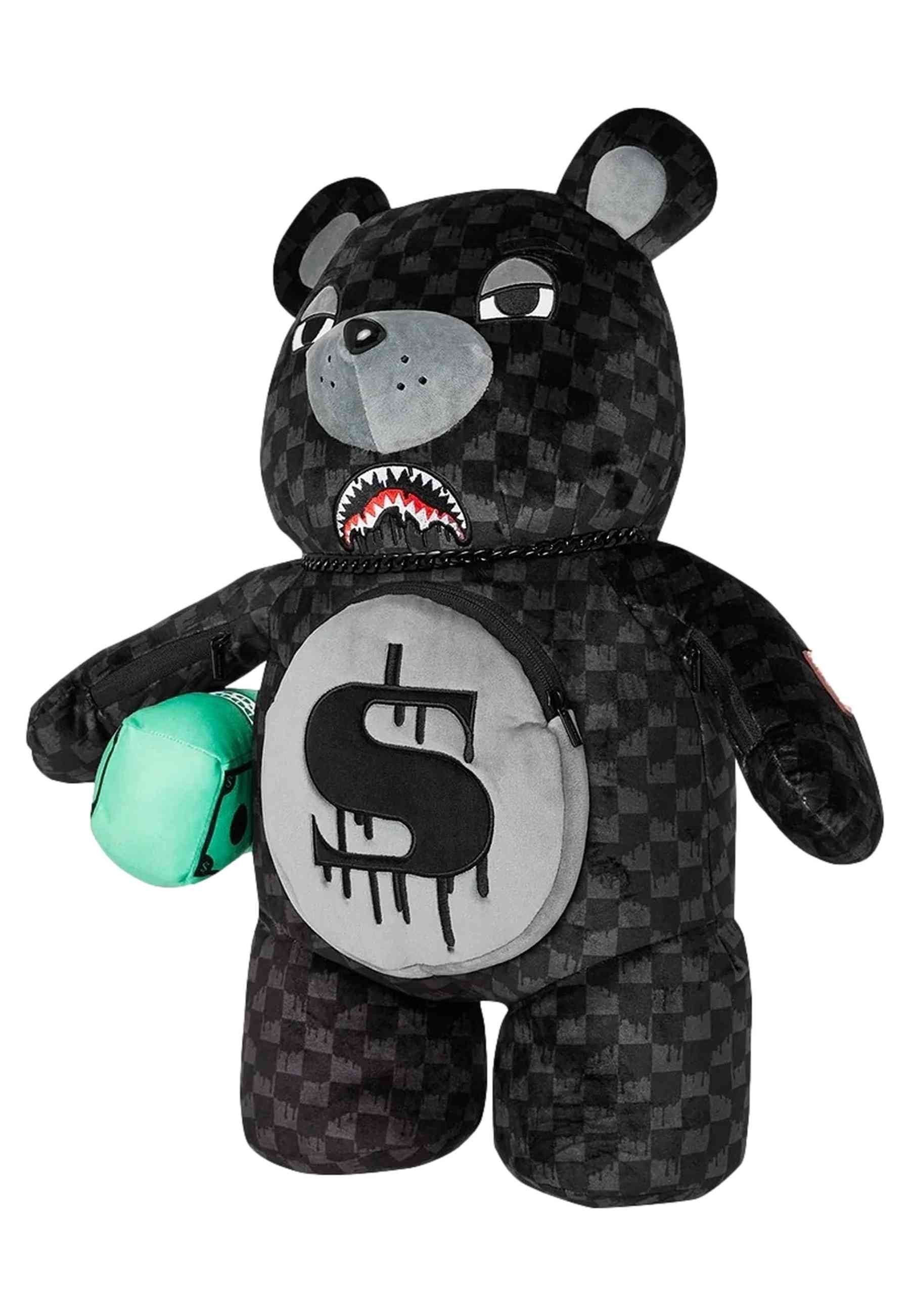 MOCHILA SPRAYGROUND NEGRA DRIPPING SHARKS IN PARIS MONEYBEAR TEDDY BEAR