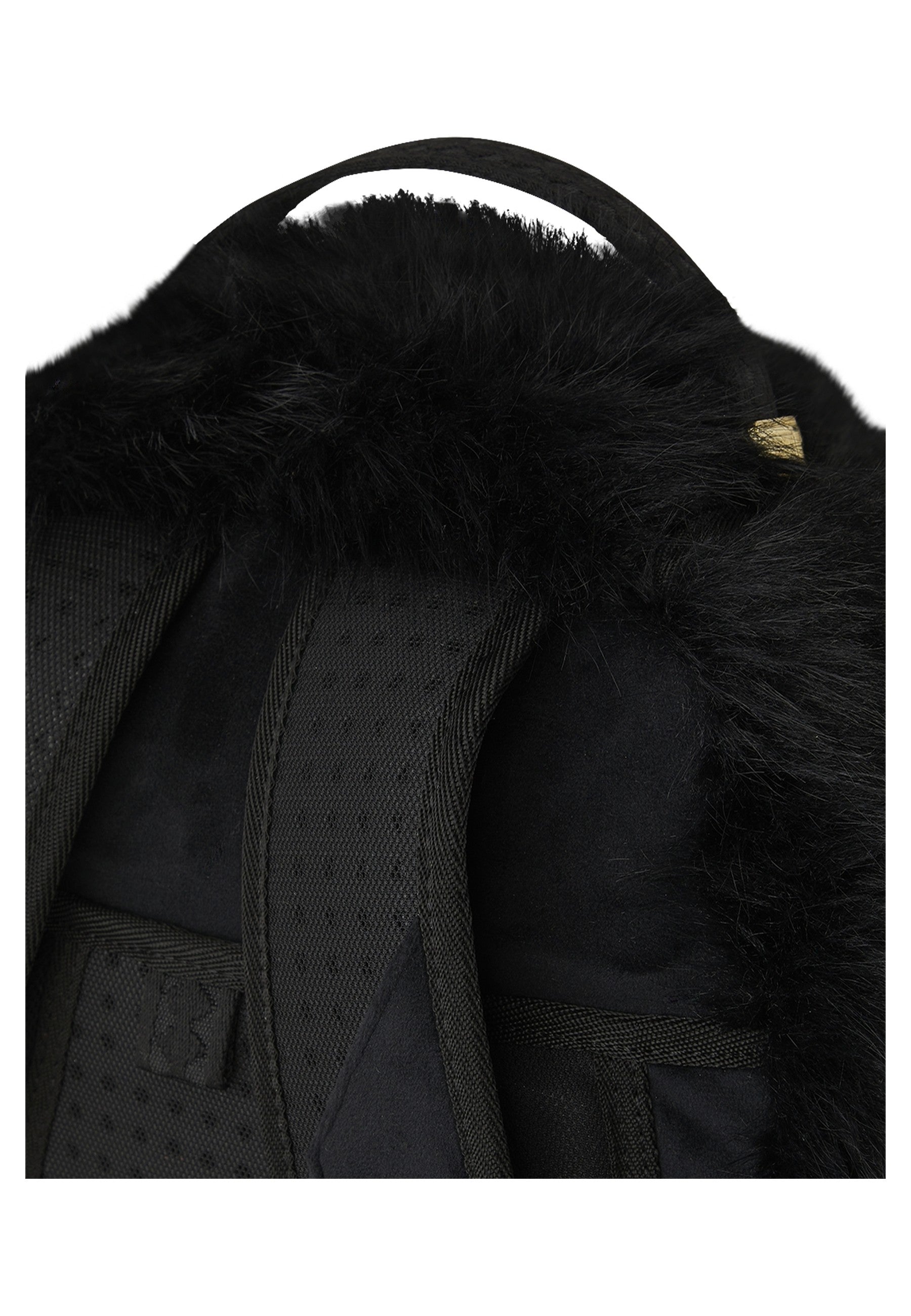 MOCHILA SPRAYGROUND NEGRA FUR CRAY BLACK BACKPACK