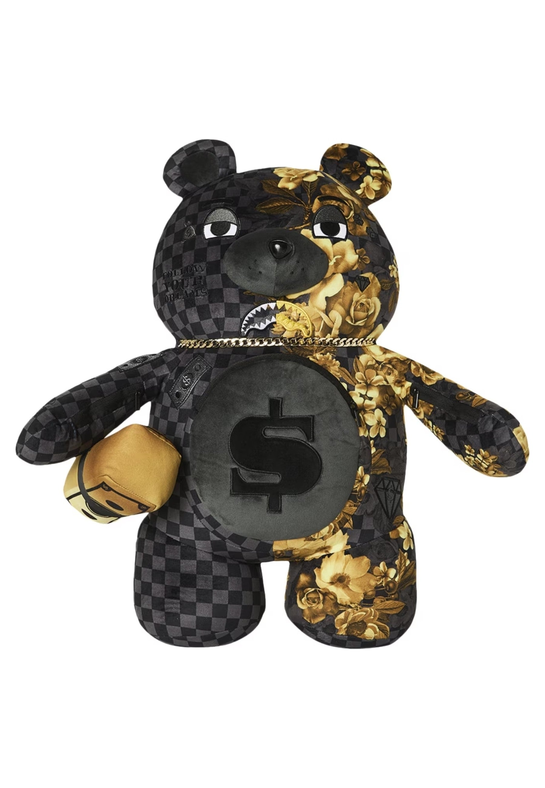 MOCHILA SPRAYGROUND NEGRA GOLD FLORAL REMIX MONEYBEAR BACKPACK