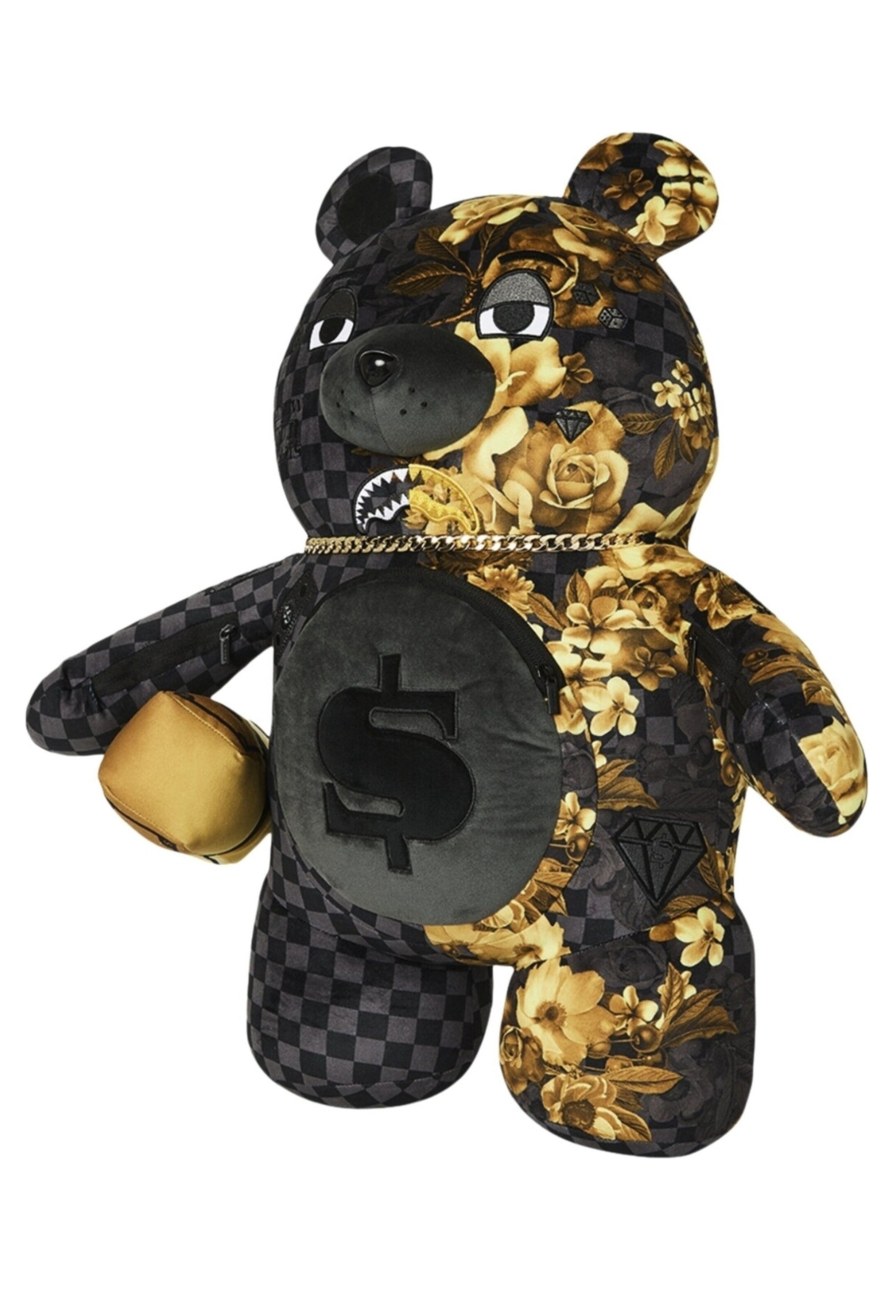 MOCHILA SPRAYGROUND NEGRA GOLD FLORAL REMIX MONEYBEAR BACKPACK