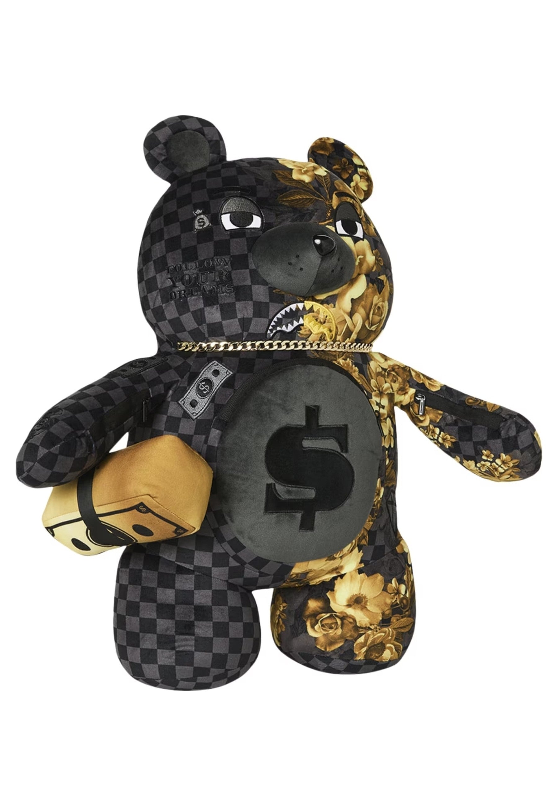 MOCHILA SPRAYGROUND NEGRA GOLD FLORAL REMIX MONEYBEAR BACKPACK