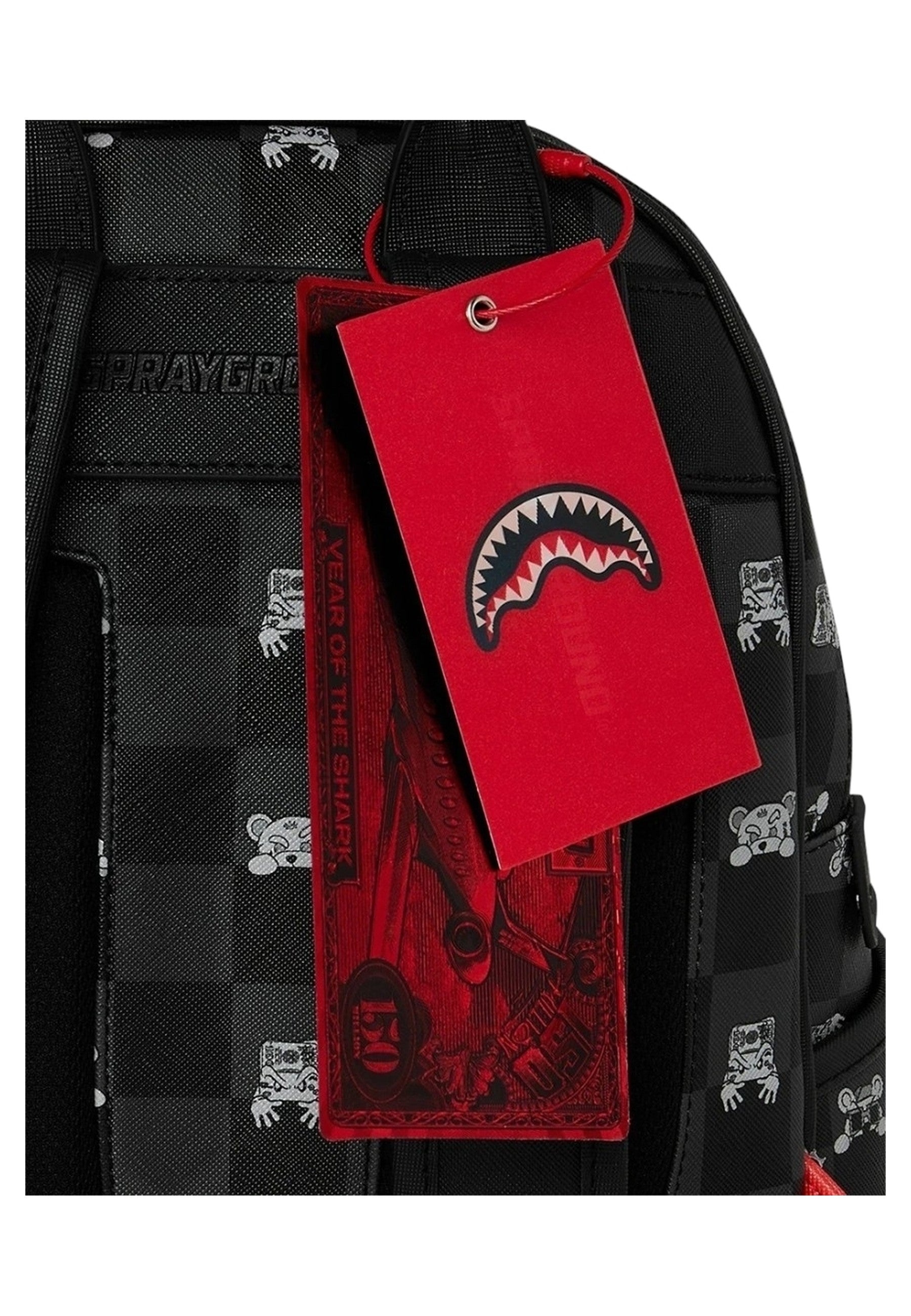 MOCHILA SPRAYGROUND NEGRA GRAY PEEKING CHARACTER CHECK SAVAGE BACKPACK