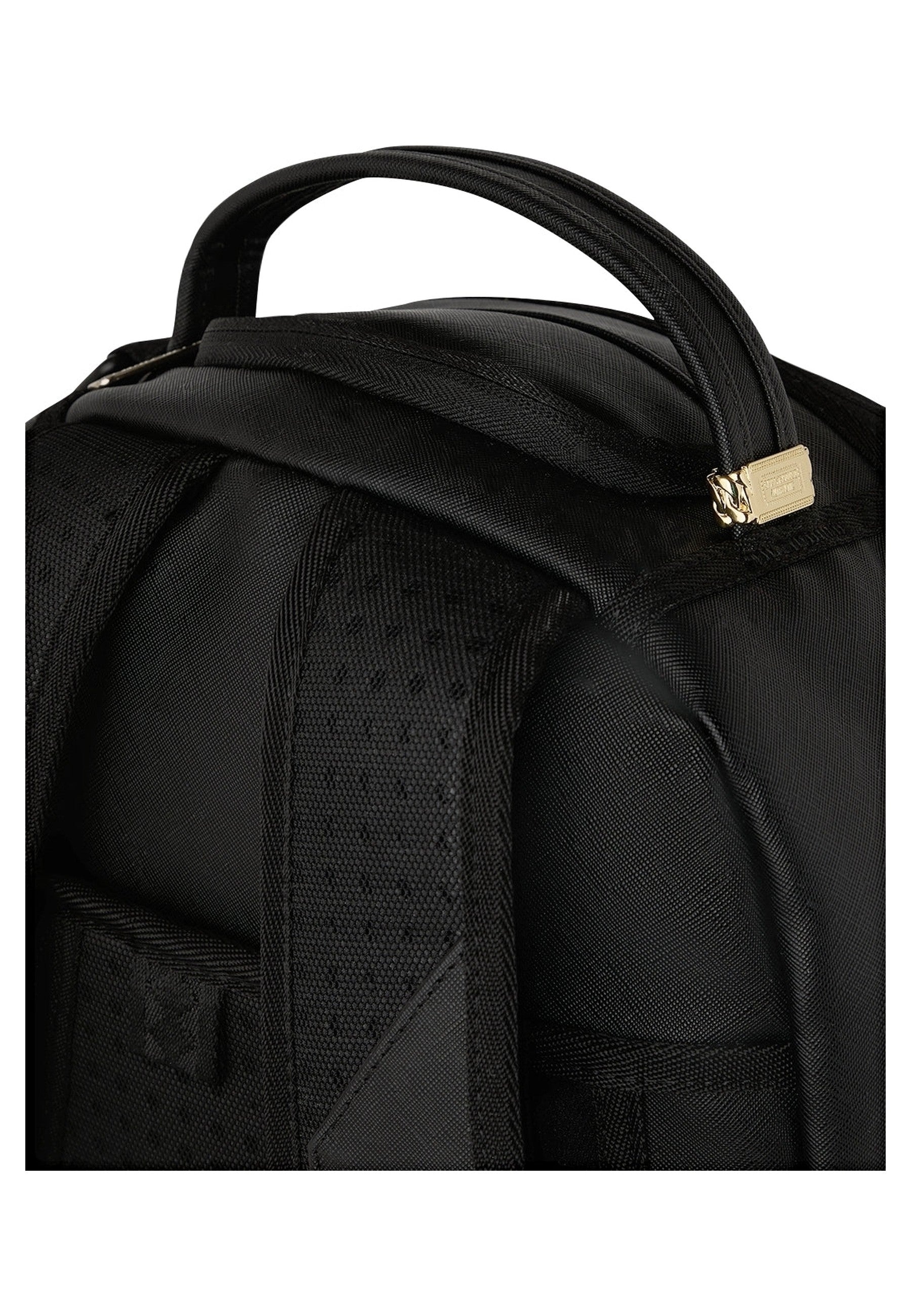 MOCHILA SPRAYGROUND NEGRA MISSIN BAG FLYER ON BAG WITH REAL CUTS STRIPS BACKPACK