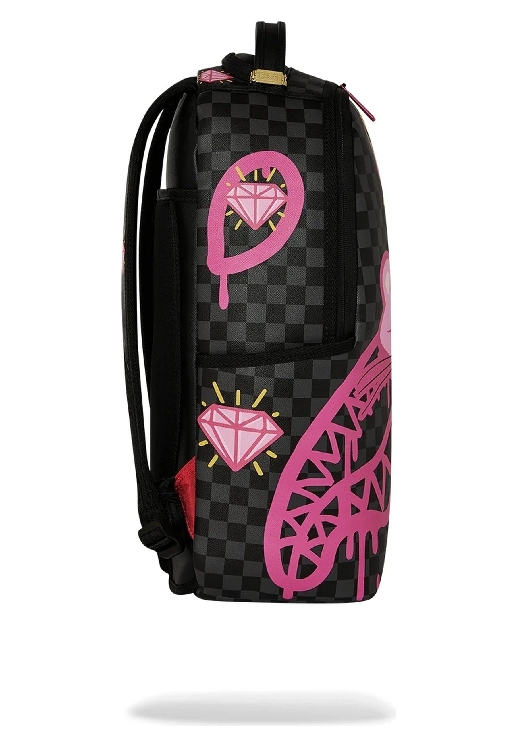 MOCHILA SPRAYGROUND NEGRA PANTERA ROSA PINK PANTHER DRIPPY DIAMONDS BACKPACK