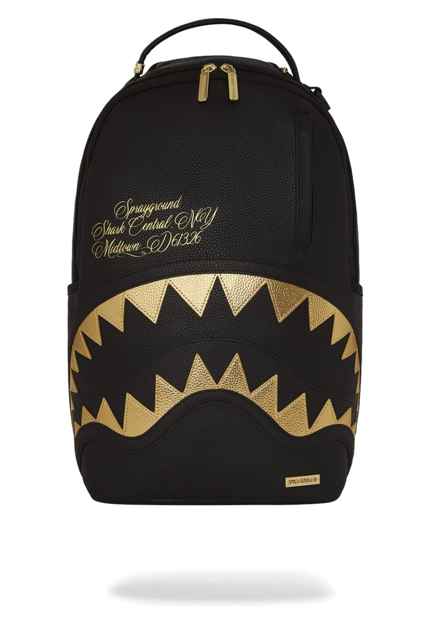 MOCHILA SPRAYGROUND NEGRA SHARK CENTRAL GOLD DLXSV PACKPACK - AREA ZERO