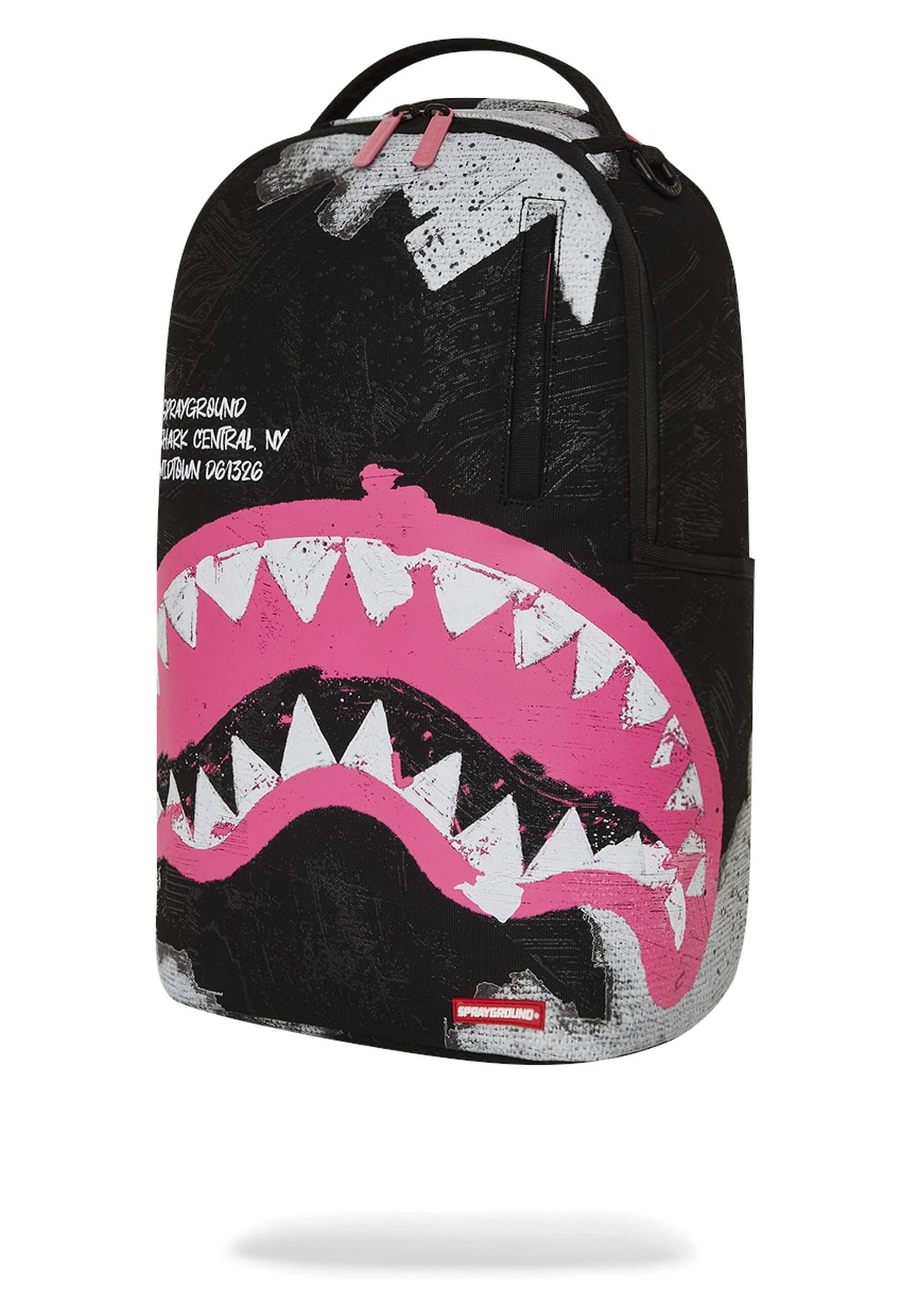 MOCHILA SPRAYGROUND NEGRA SHARK CENTRAL SORBET HAND PAINTED DLX COTTON BACKPA