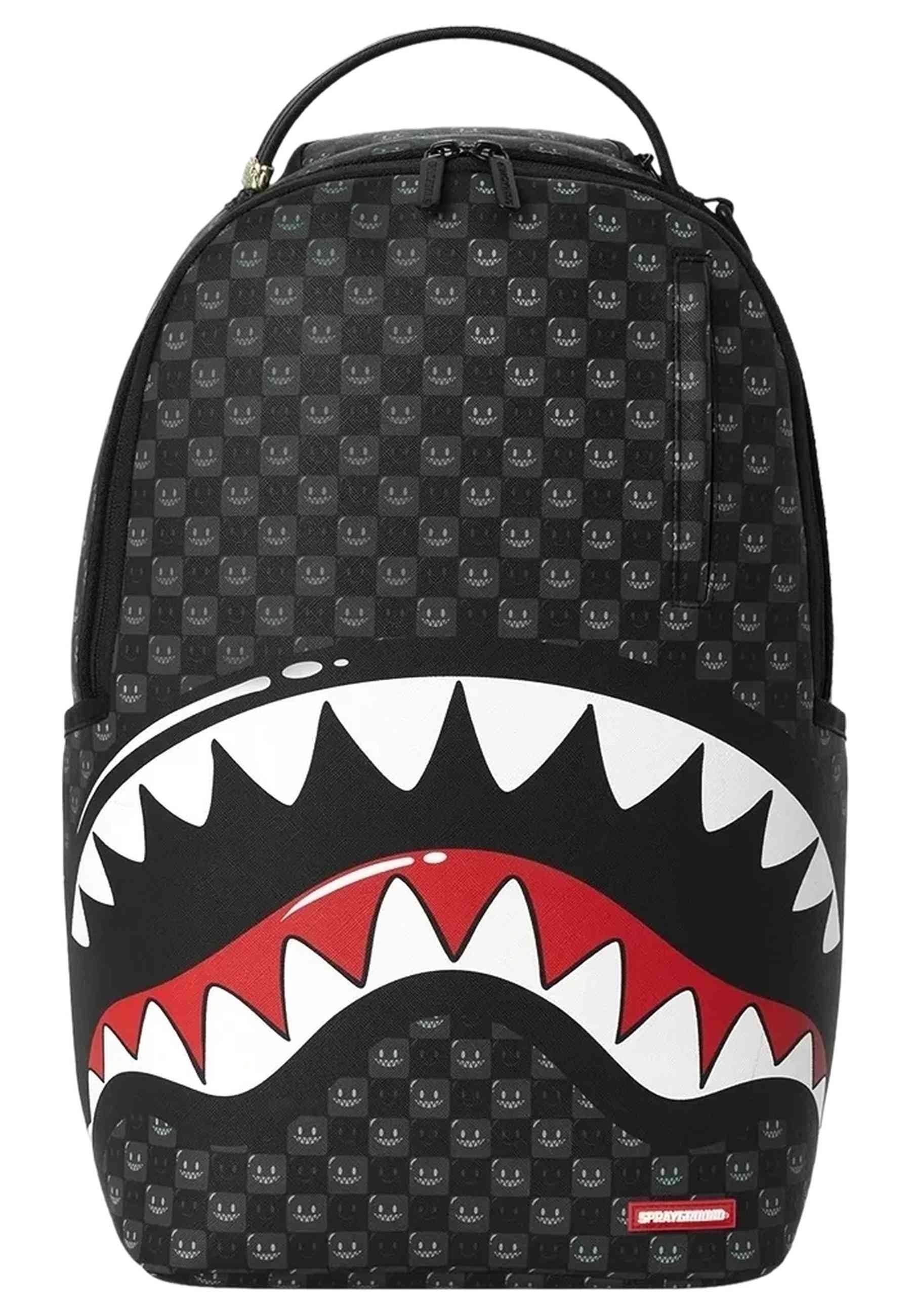 MOCHILA SPRAYGROUND NEGRA SHARK IN PARIS WTF BUBBLY BLACK CHECK BACKPACK