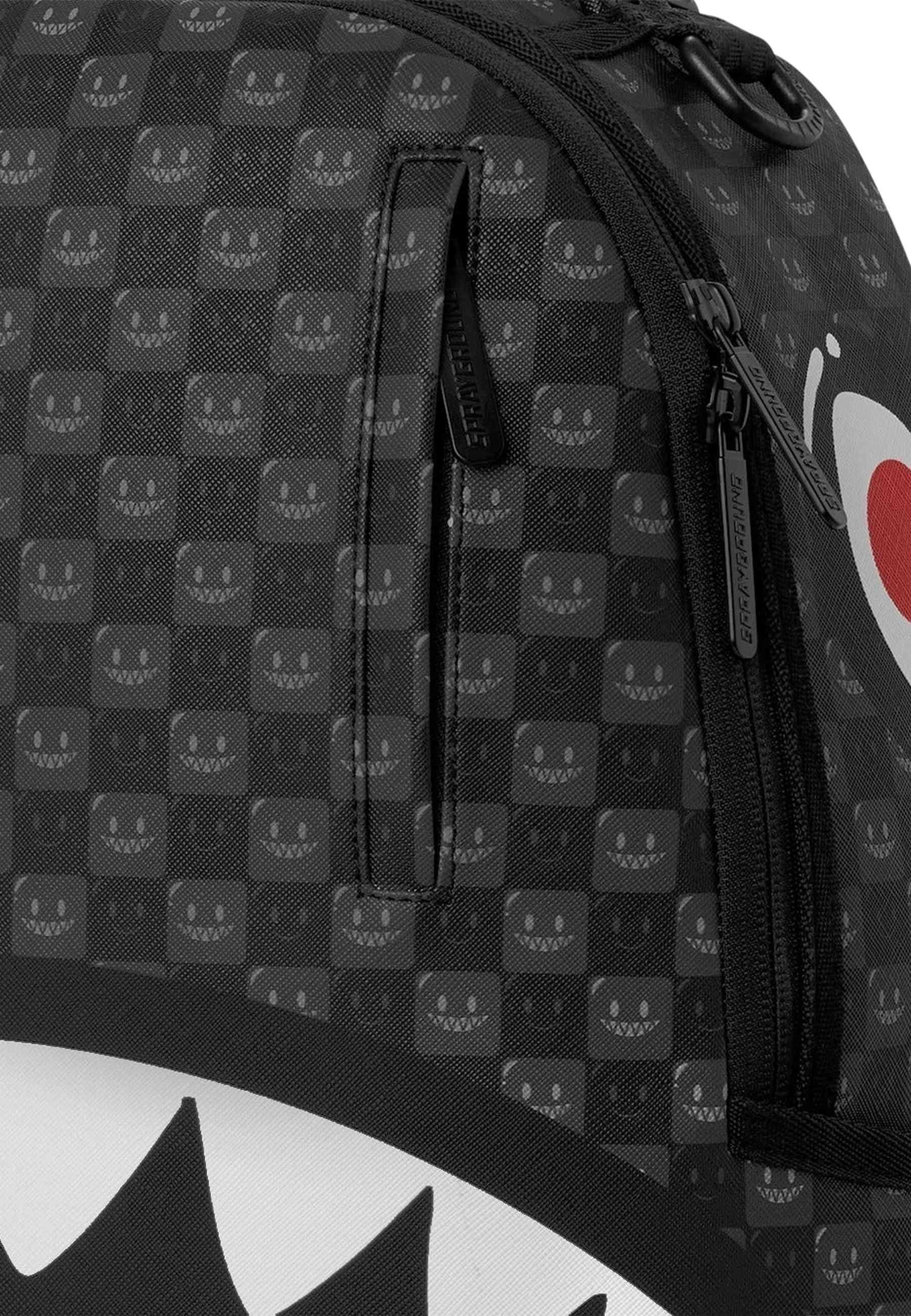 MOCHILA SPRAYGROUND NEGRA SHARK IN PARIS WTF BUBBLY BLACK CHECK BACKPACK