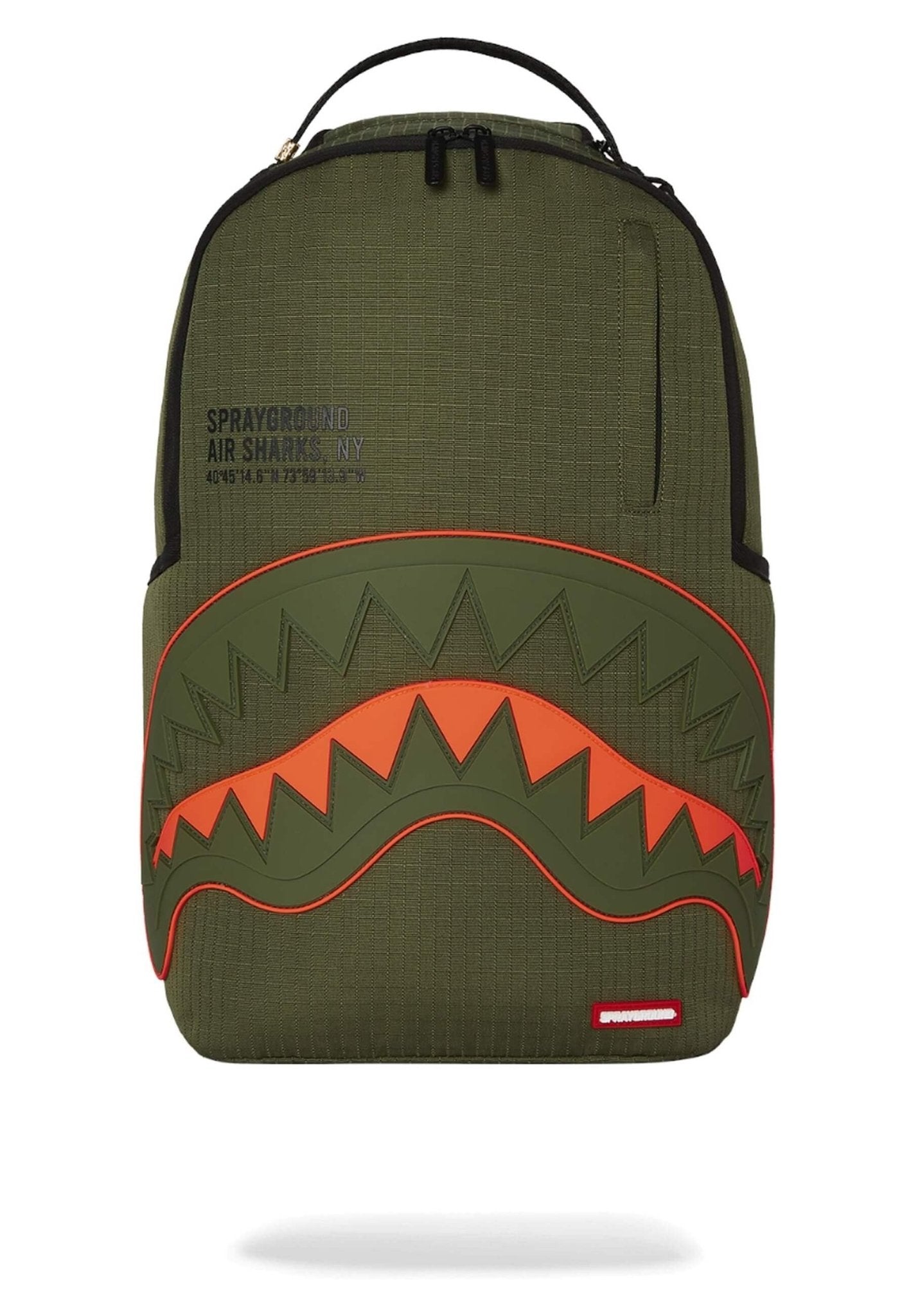 MOCHILA SPRAYGROUND VERD NYLON SHARK CENTRAL ARMY DLX - RIPSTOP BACKPACK - AREA ZERO