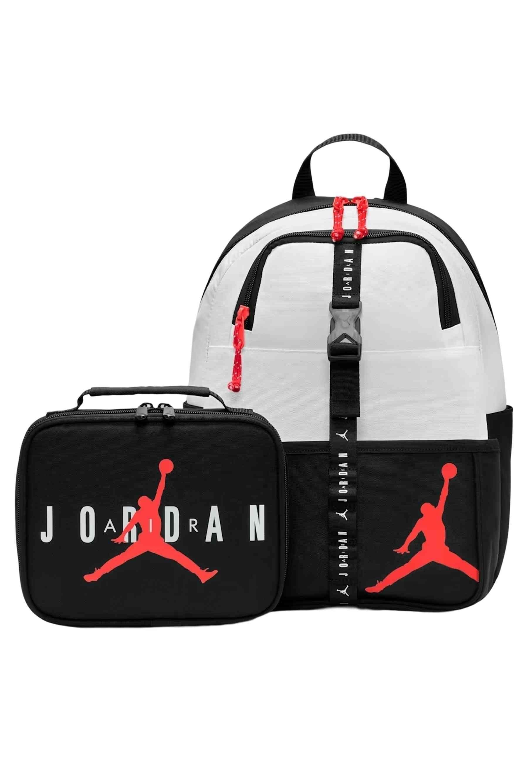 MOCHILA Y LUNCH JORDAN BLANCOS AIR JORDAN LUNCH BACKPACK