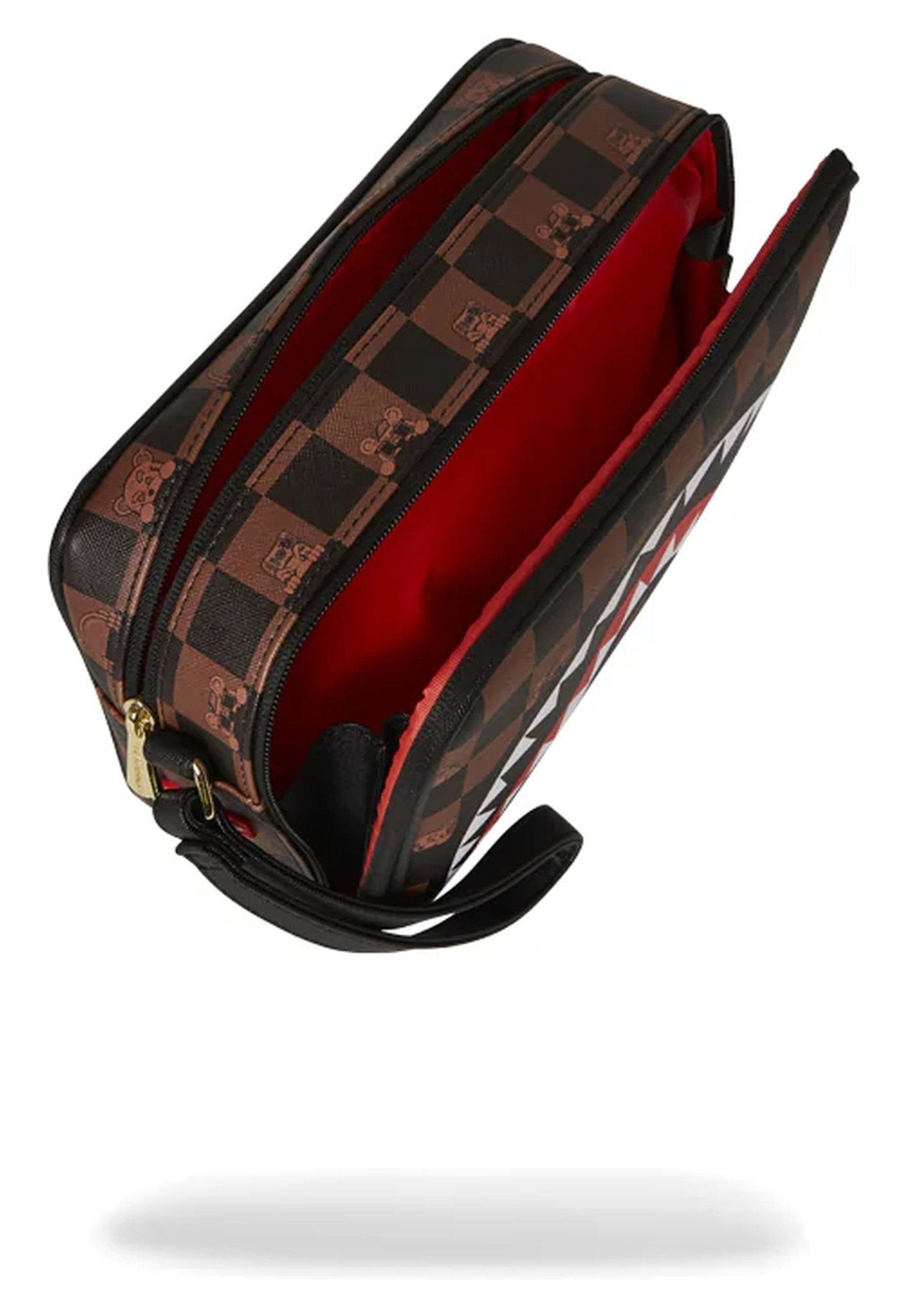 NECESER SPRAYGROUND MARRON CUADROS PEEKING CHARACTER CHECK TOILETRY - AREA ZERO