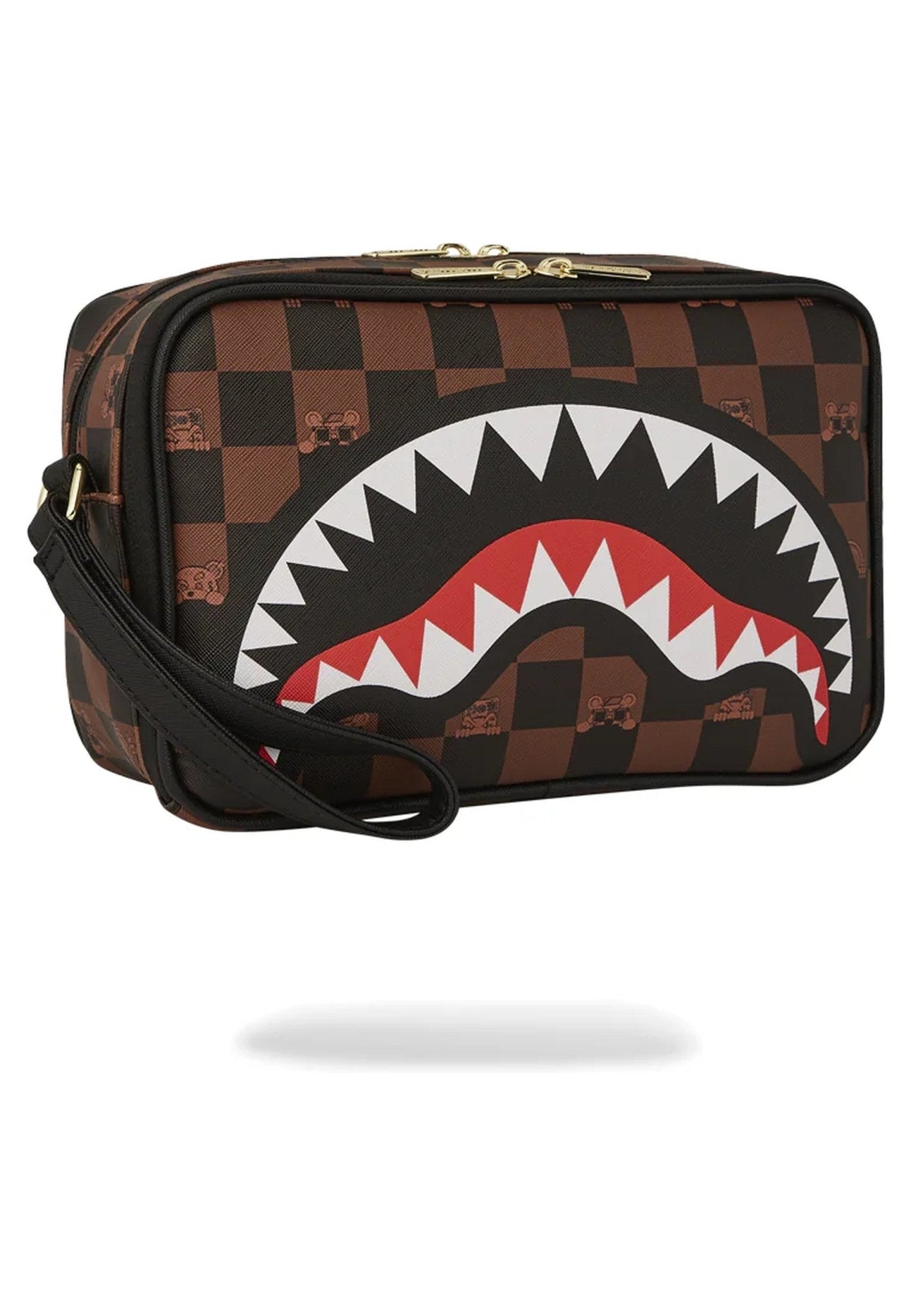 NECESER SPRAYGROUND MARRON CUADROS PEEKING CHARACTER CHECK TOILETRY - AREA ZERO