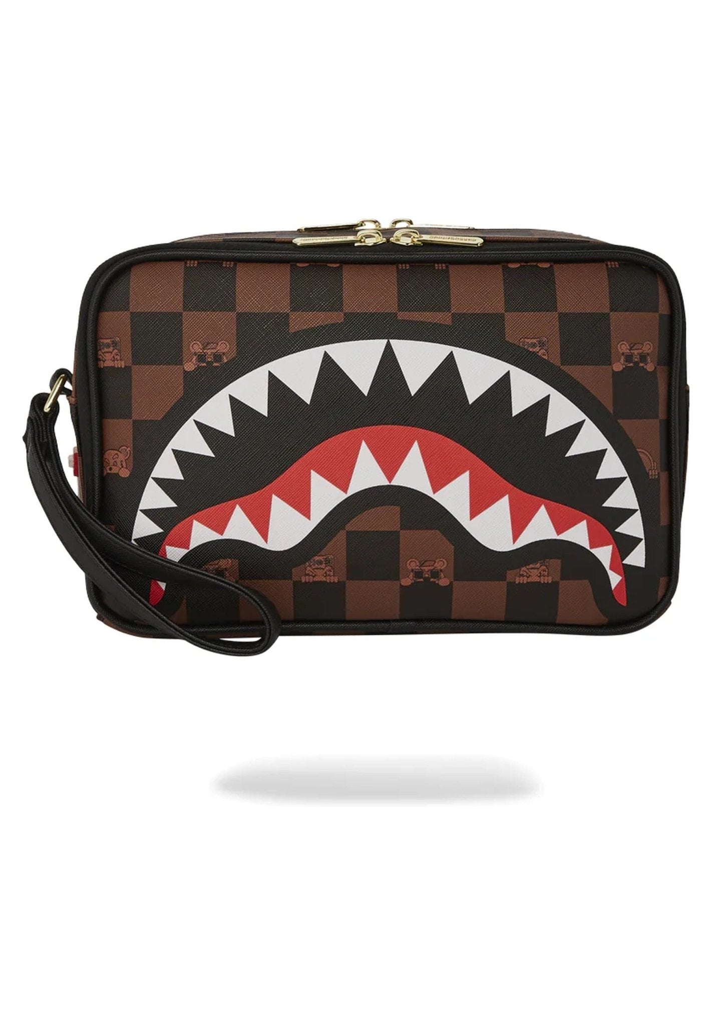 NECESER SPRAYGROUND MARRON CUADROS PEEKING CHARACTER CHECK TOILETRY - AREA ZERO