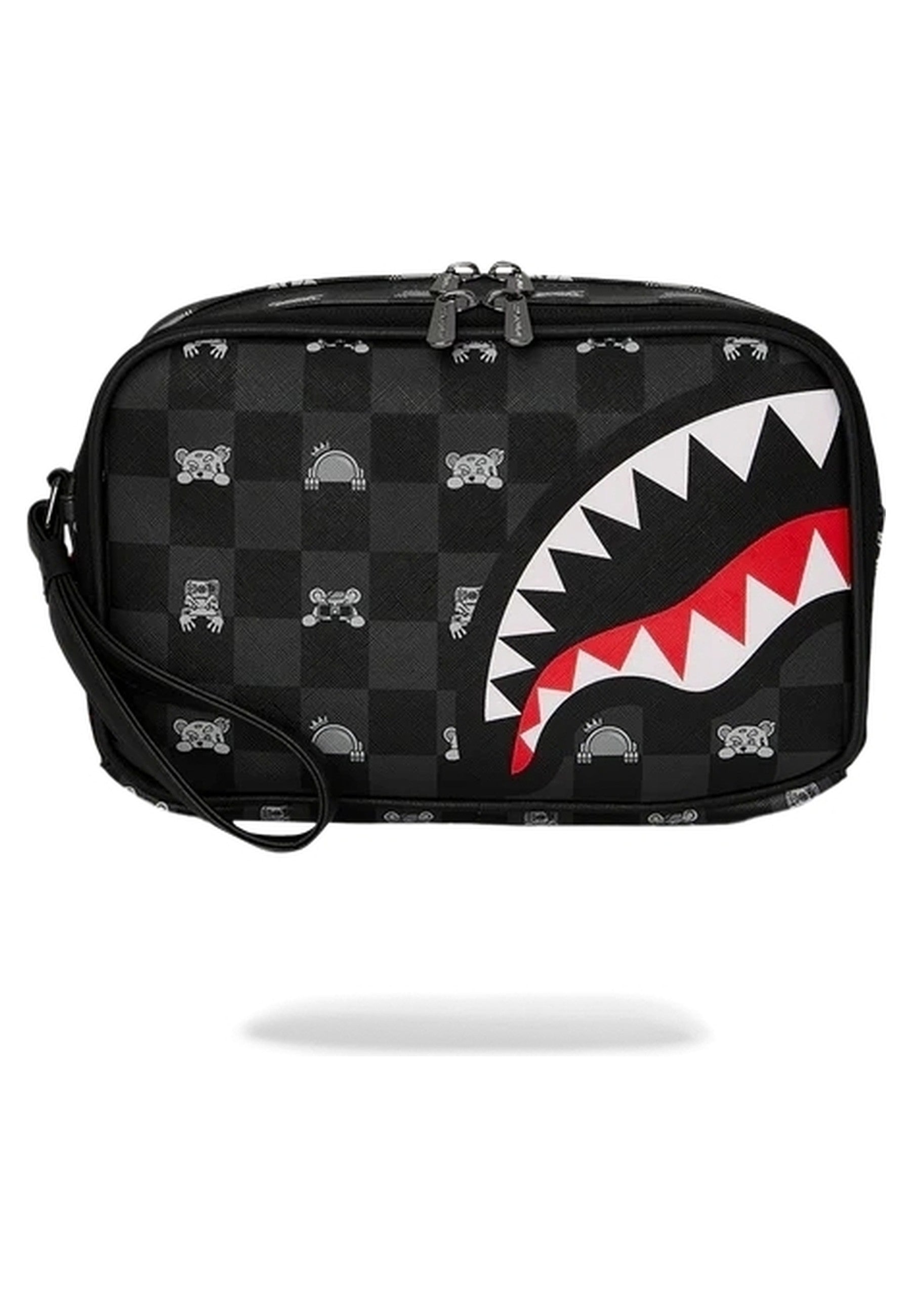 NECESER SPRAYGROUND NEGRA GRAY PEEKING CHARACTER CHECK SAVAGE TOILETRY