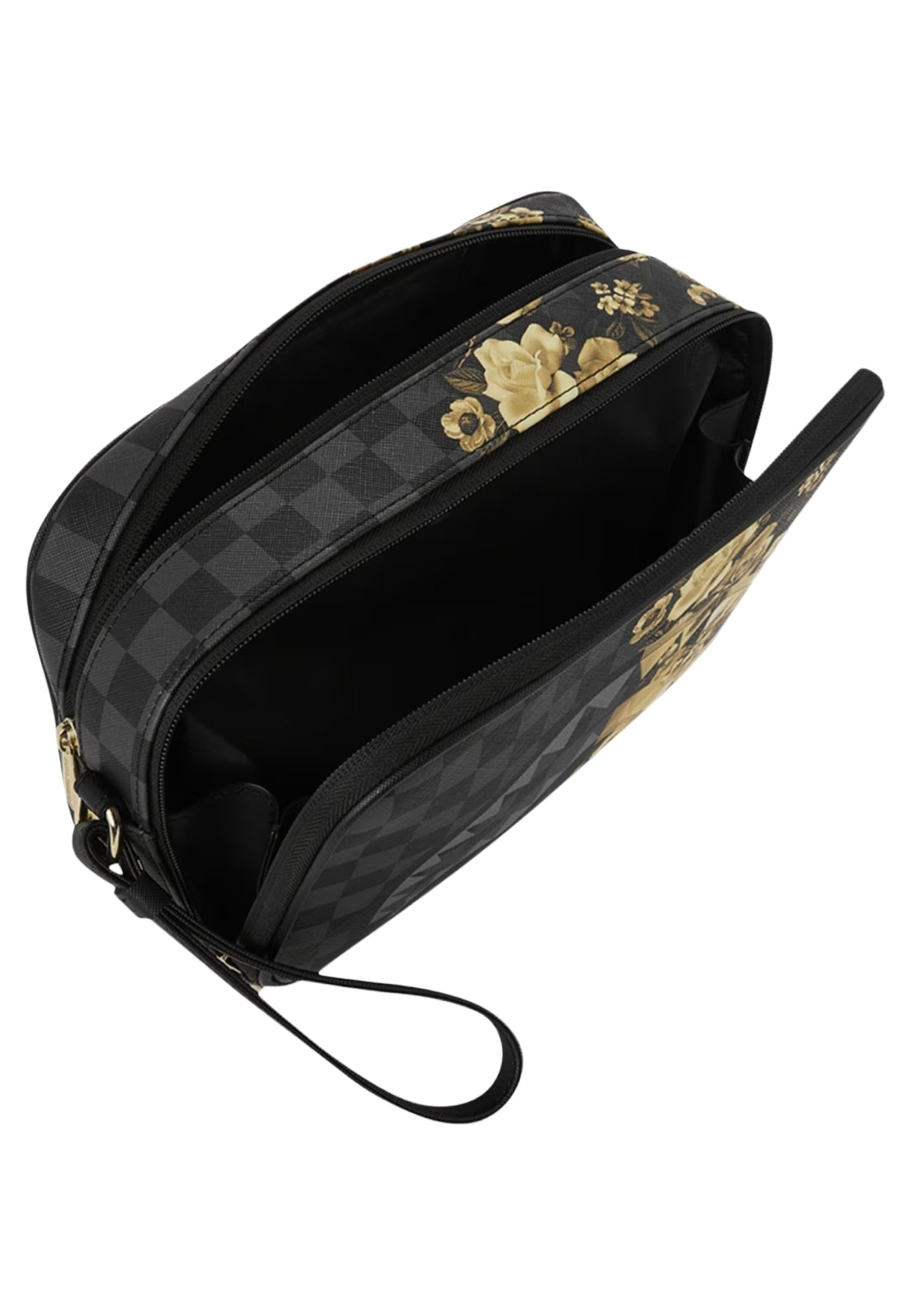 NECESER SPRAYGROUND NEGRO GOLD FLORAL REMIX TOILETRY BRICK
