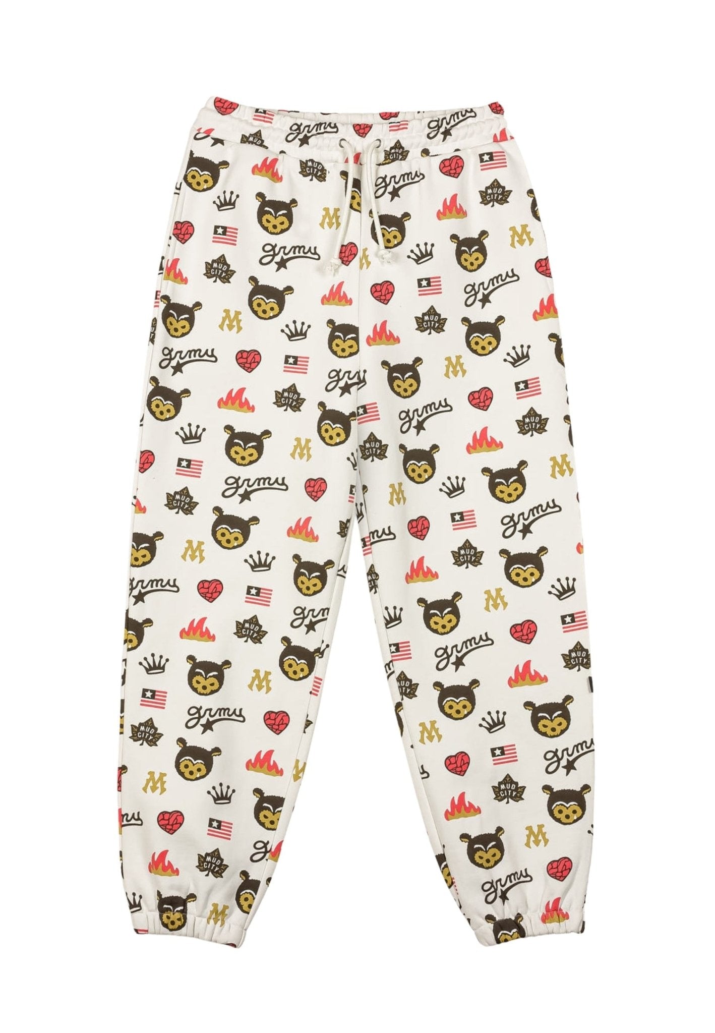 PANTALON GRIMEY BLANCO MUDS THE RESIDENCE BEAR SWEATPANTS - AREA ZERO