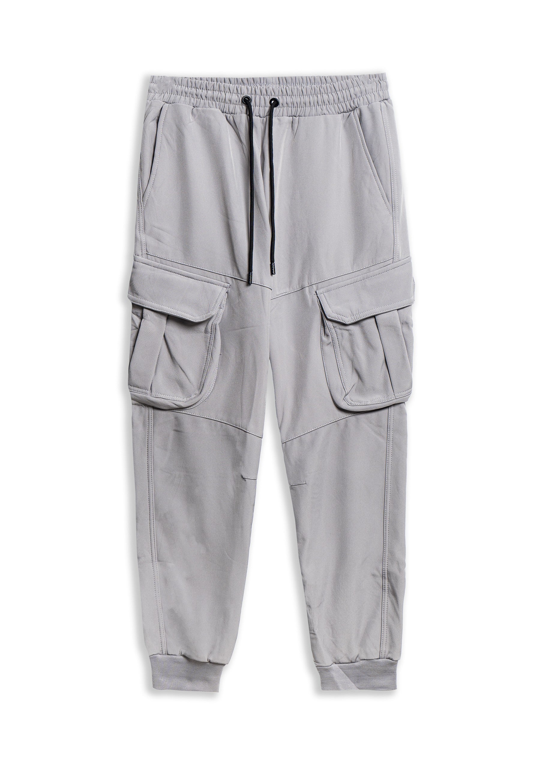 PANTALON GRIS ASIMETRICAL POCKET CARGO JOGGER