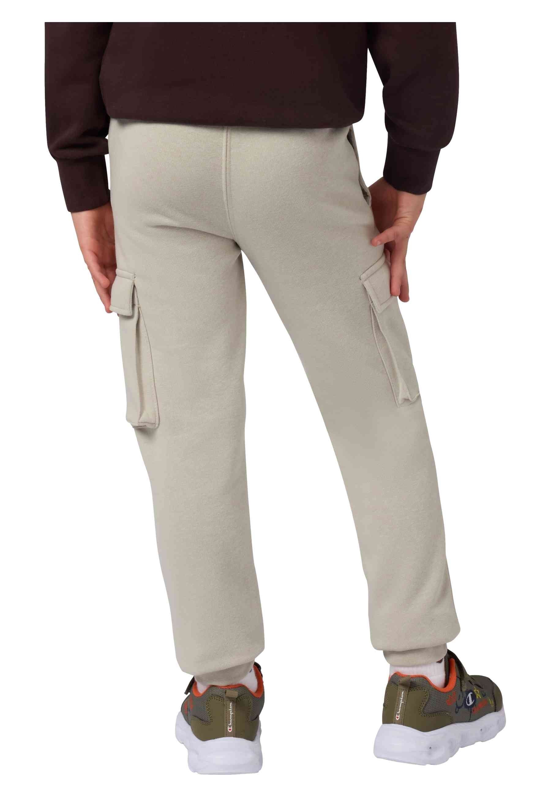 PANTALON JUNIOR CHAMPION BEIGE SIDE POCKETS ICONS LOGO JOGGER