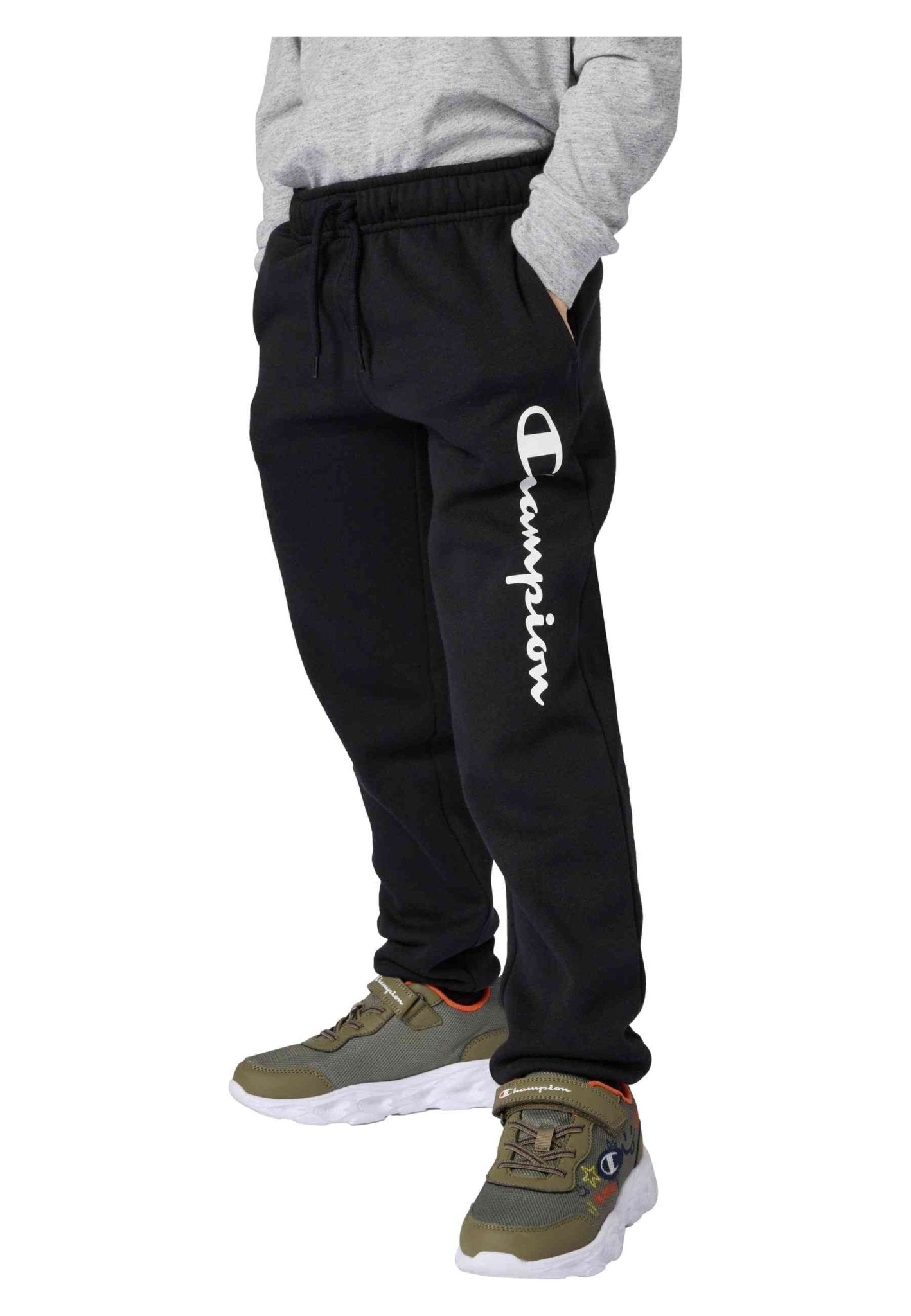 PANTALON JUNIOR CHAMPION NEGRO BIG SCRIPT LOGO JOGGER - AREA ZERO