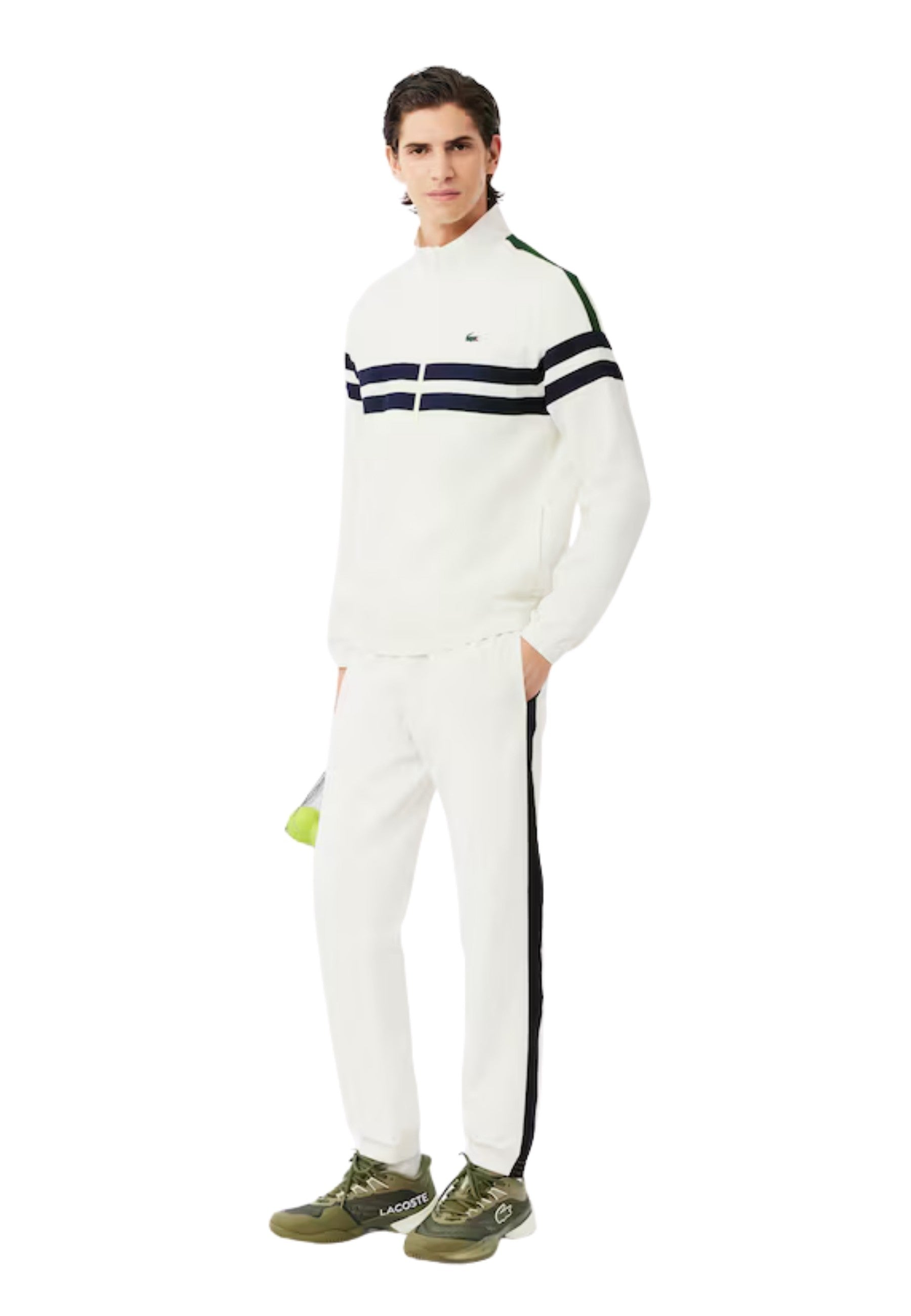 PANTALON LACOSTE BLANCO STRIPPED TENNIS TRACKPANT